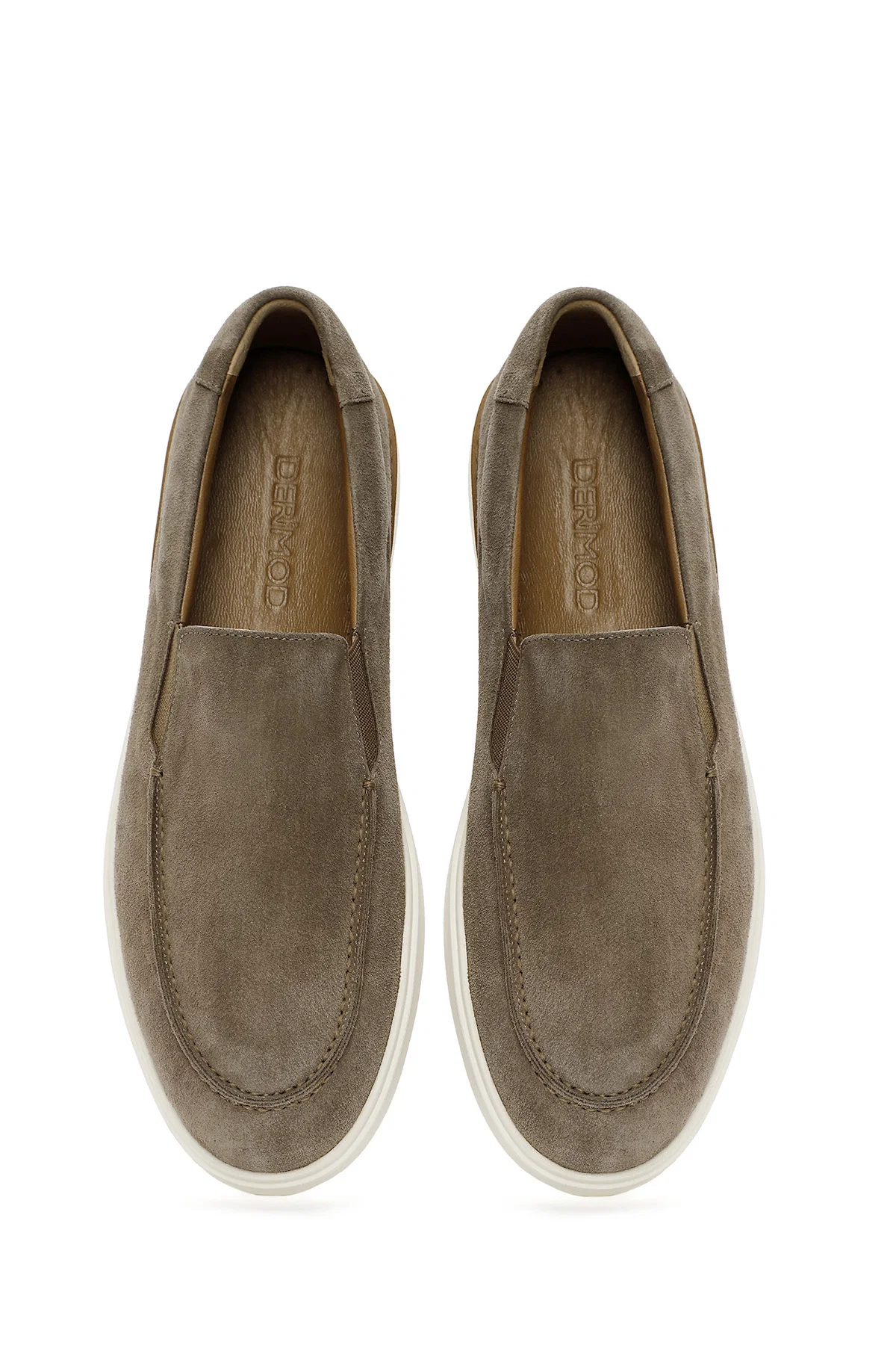 Erkek Bej Süet Deri Casual Loafer - Image 8