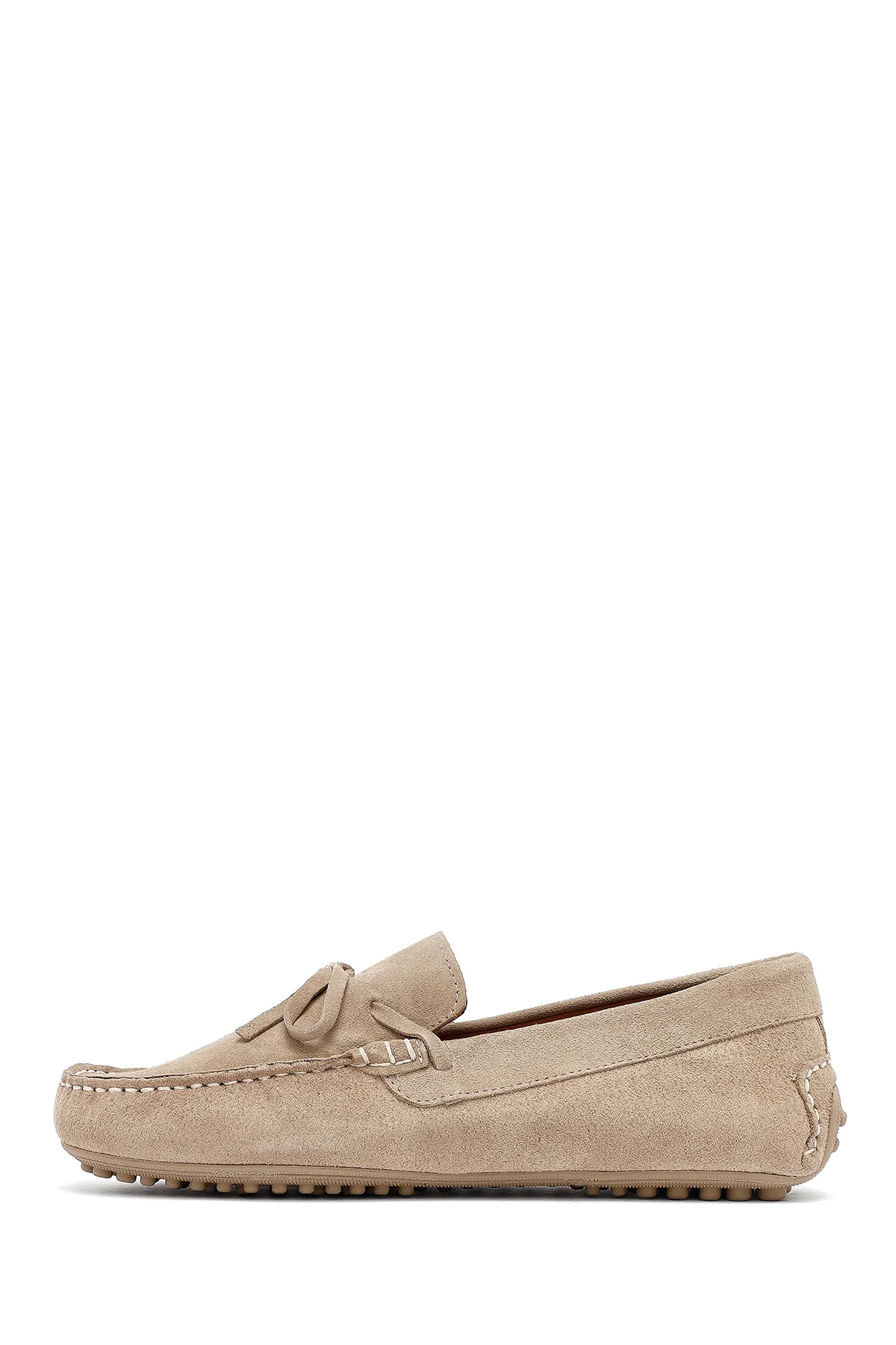 Erkek Bej Süet Deri Casual Loafer - Image 2