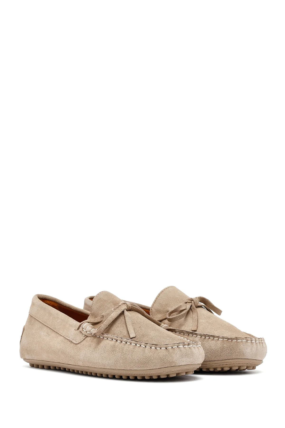 Erkek Bej Süet Deri Casual Loafer - Image 3