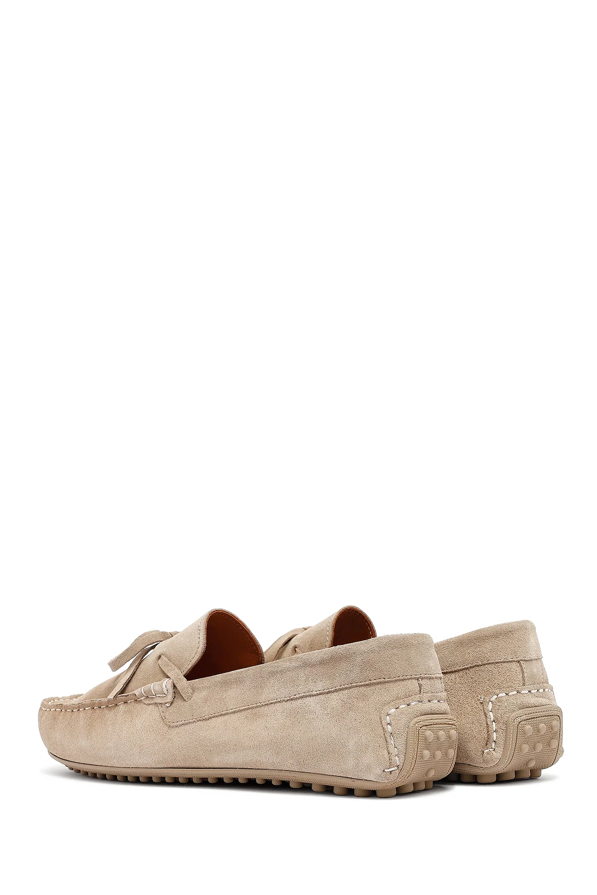 Erkek Bej Süet Deri Casual Loafer - Image 5