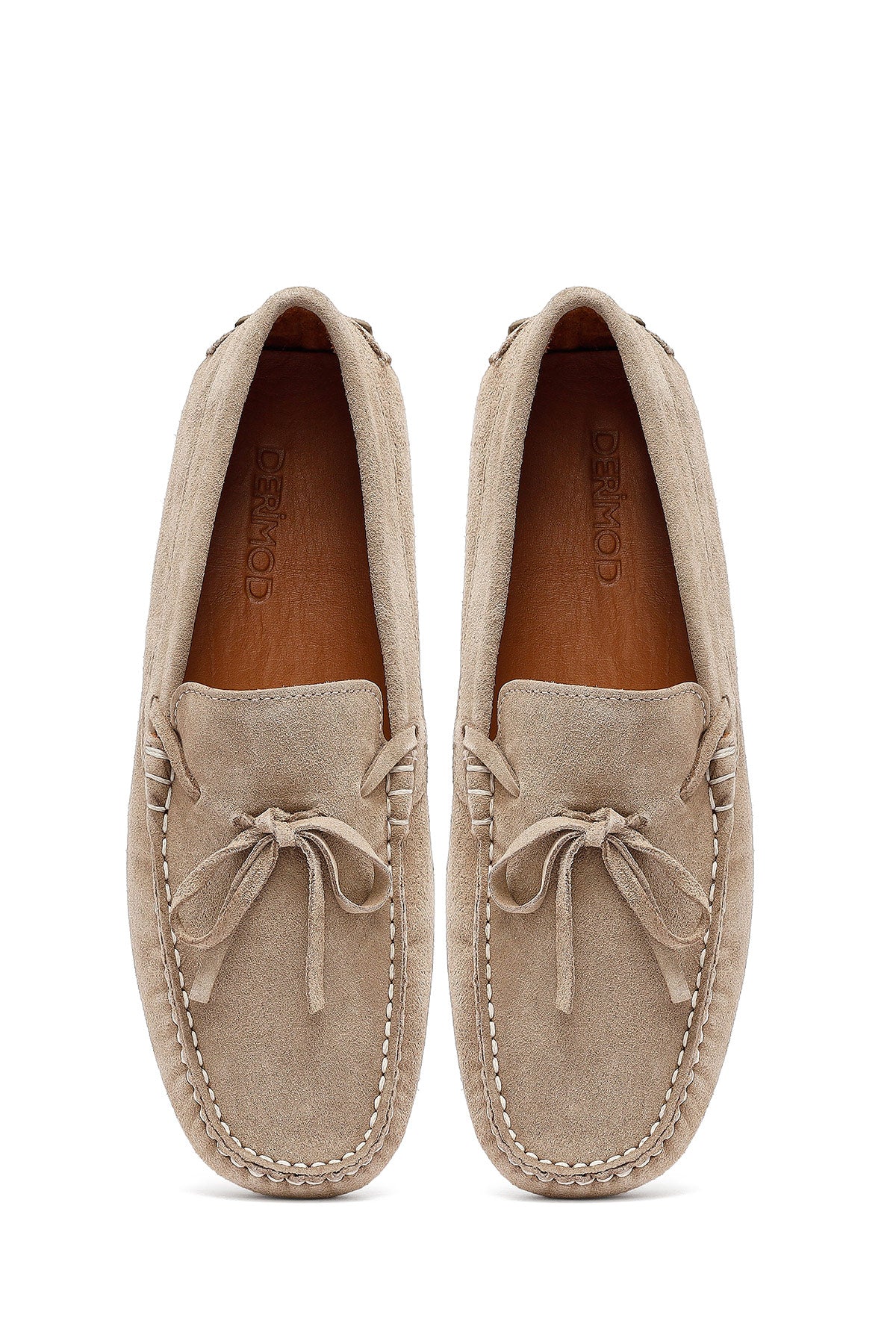 Erkek Bej Süet Deri Casual Loafer - Image 7