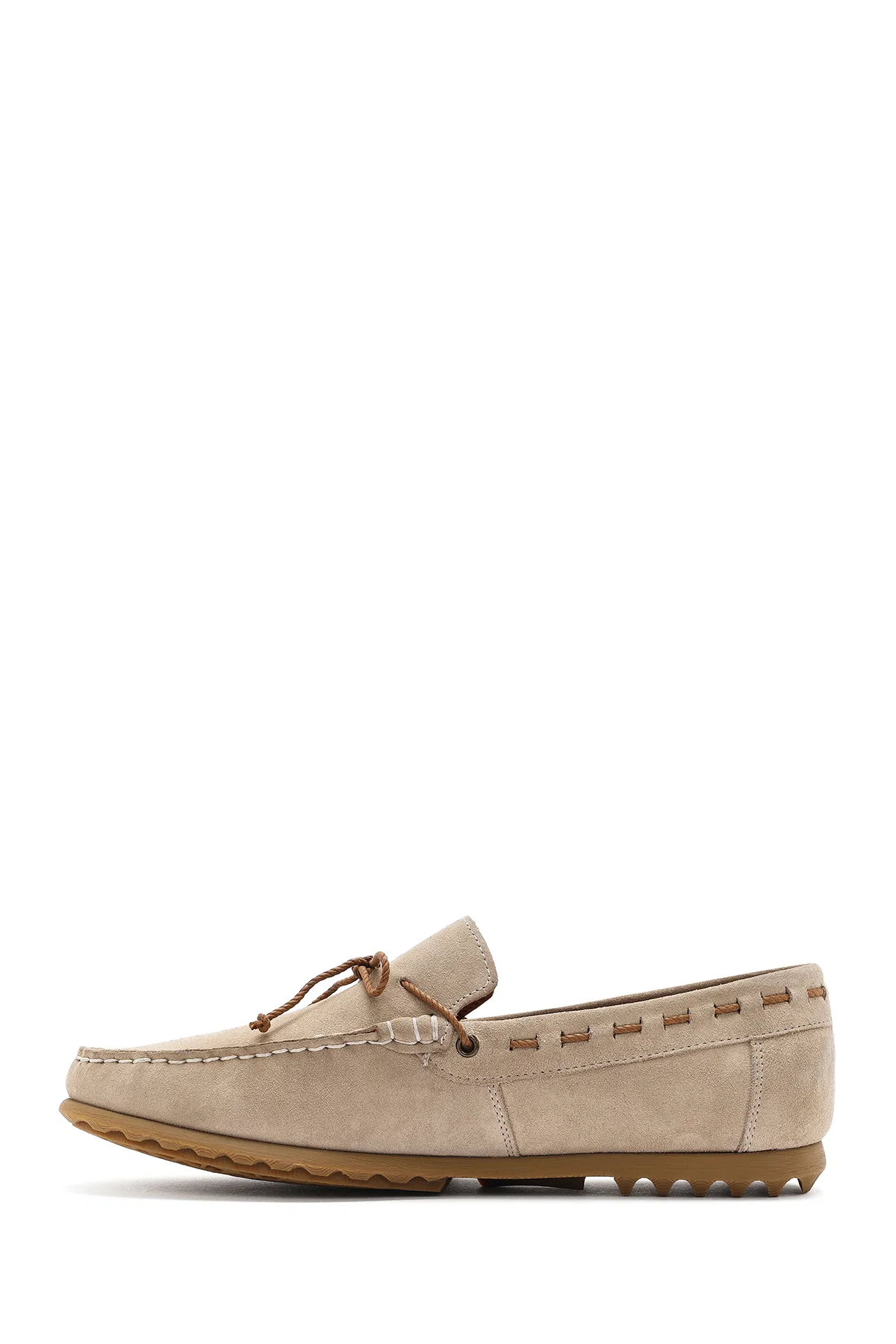 Erkek Bej Süet Deri Casual Loafer - Image 2