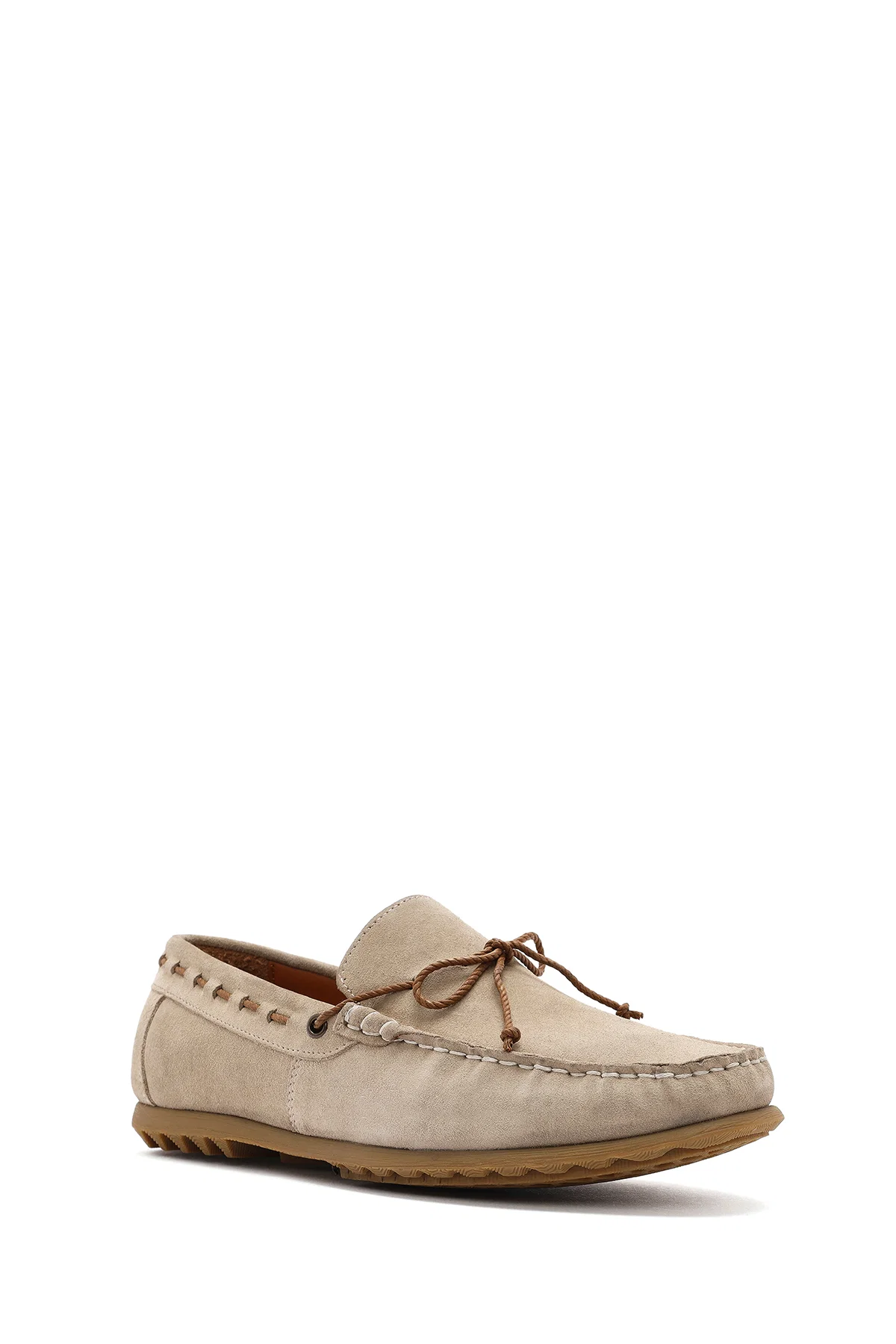 Erkek Bej Süet Deri Casual Loafer - Image 6
