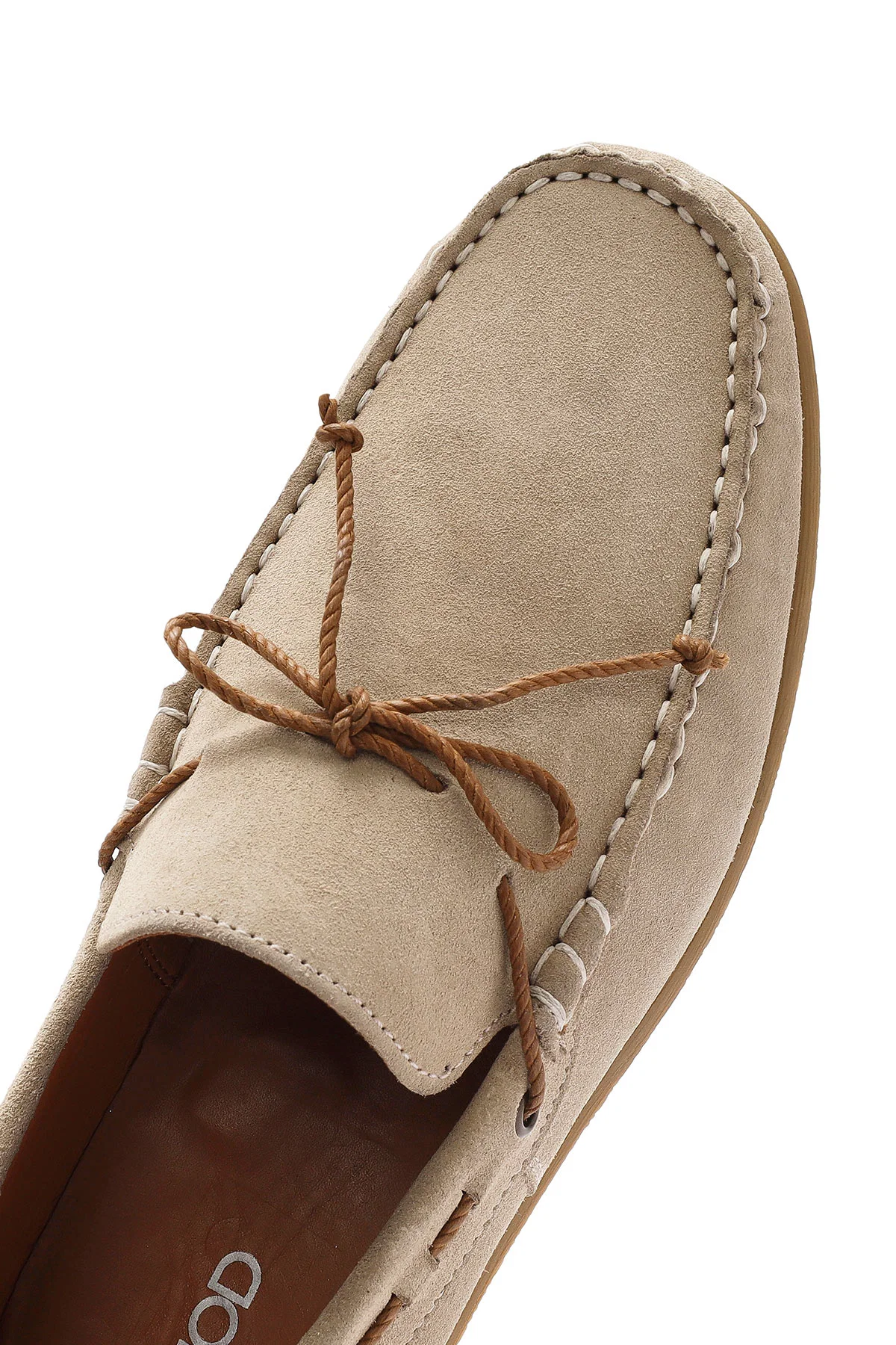Erkek Bej Süet Deri Casual Loafer - Image 8