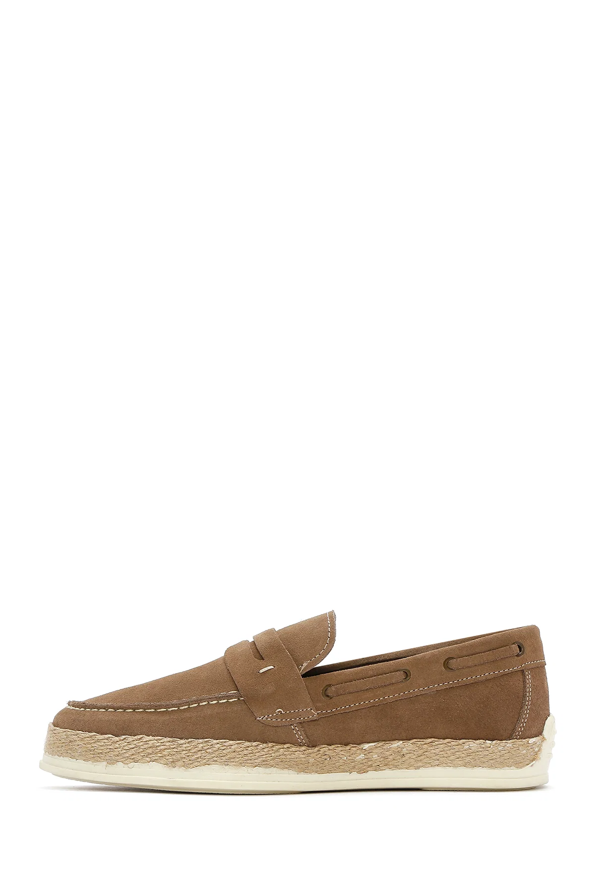 Erkek Bej Süet Deri Casual Loafer - Image 2