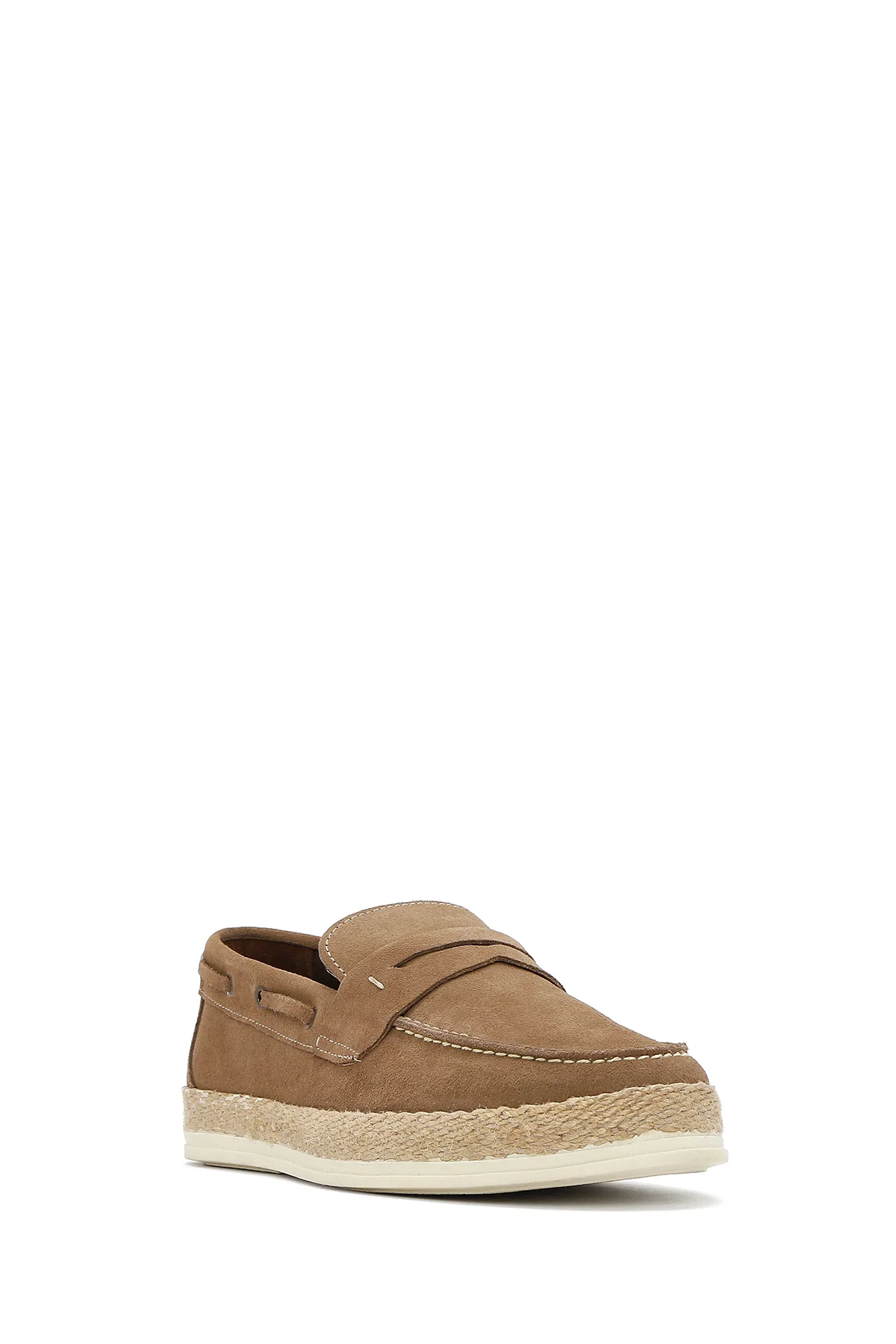 Erkek Bej Süet Deri Casual Loafer - Image 6