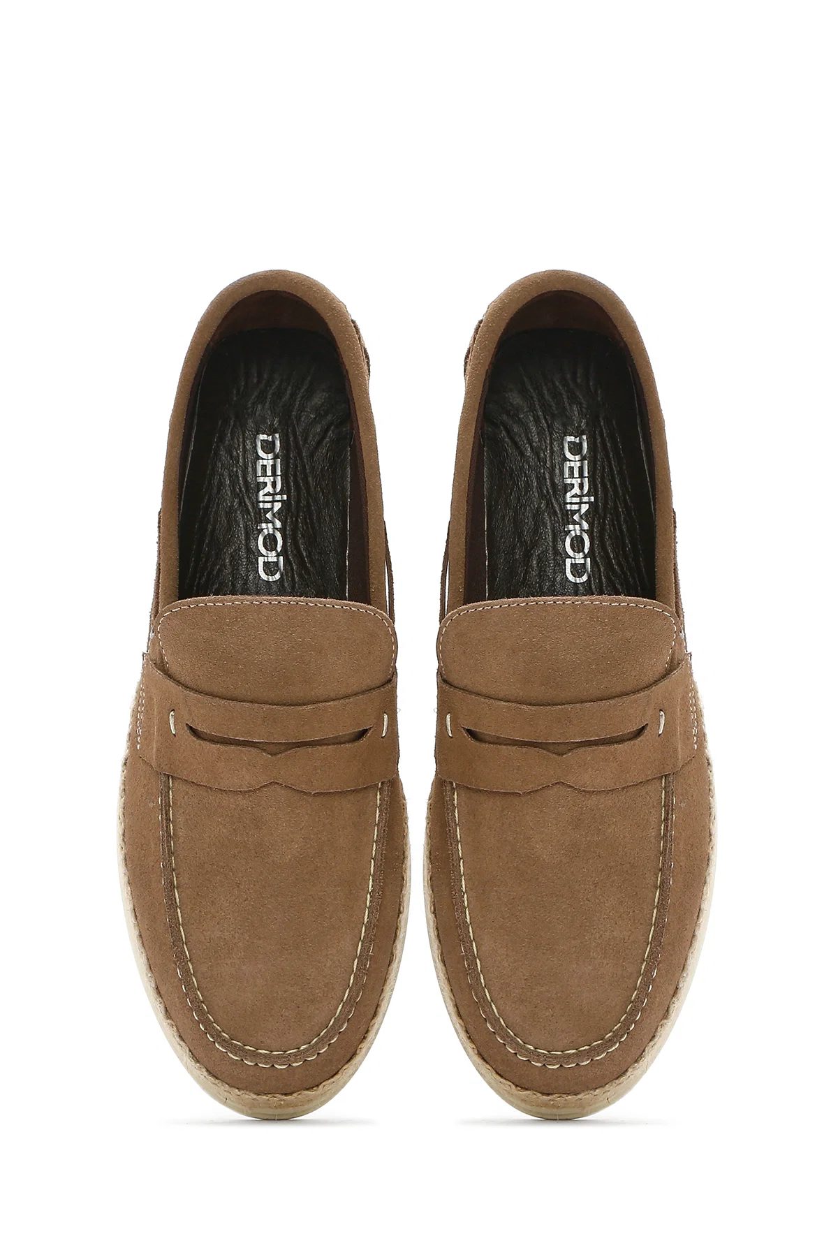 Erkek Bej Süet Deri Casual Loafer - Image 7