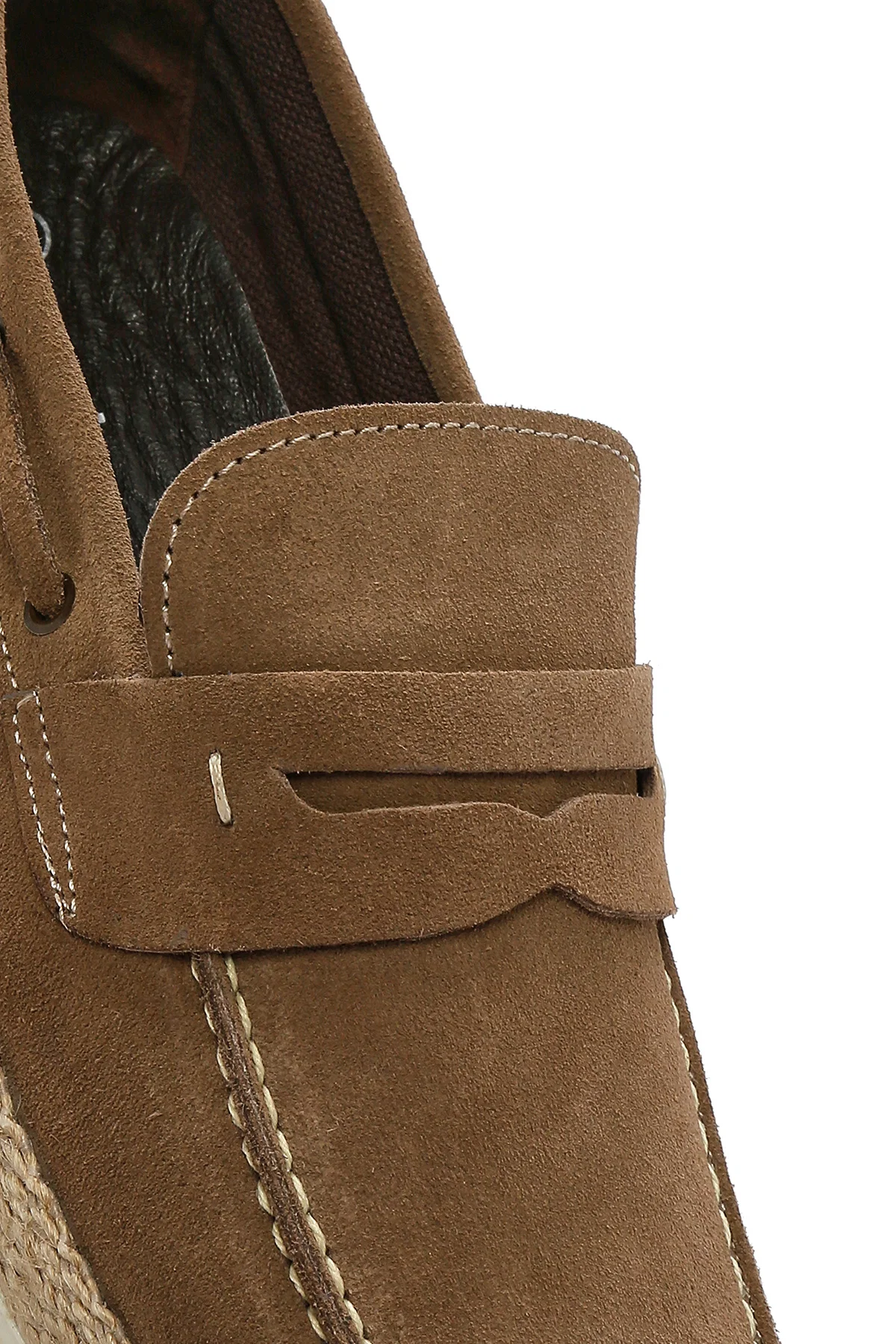 Erkek Bej Süet Deri Casual Loafer - Image 9