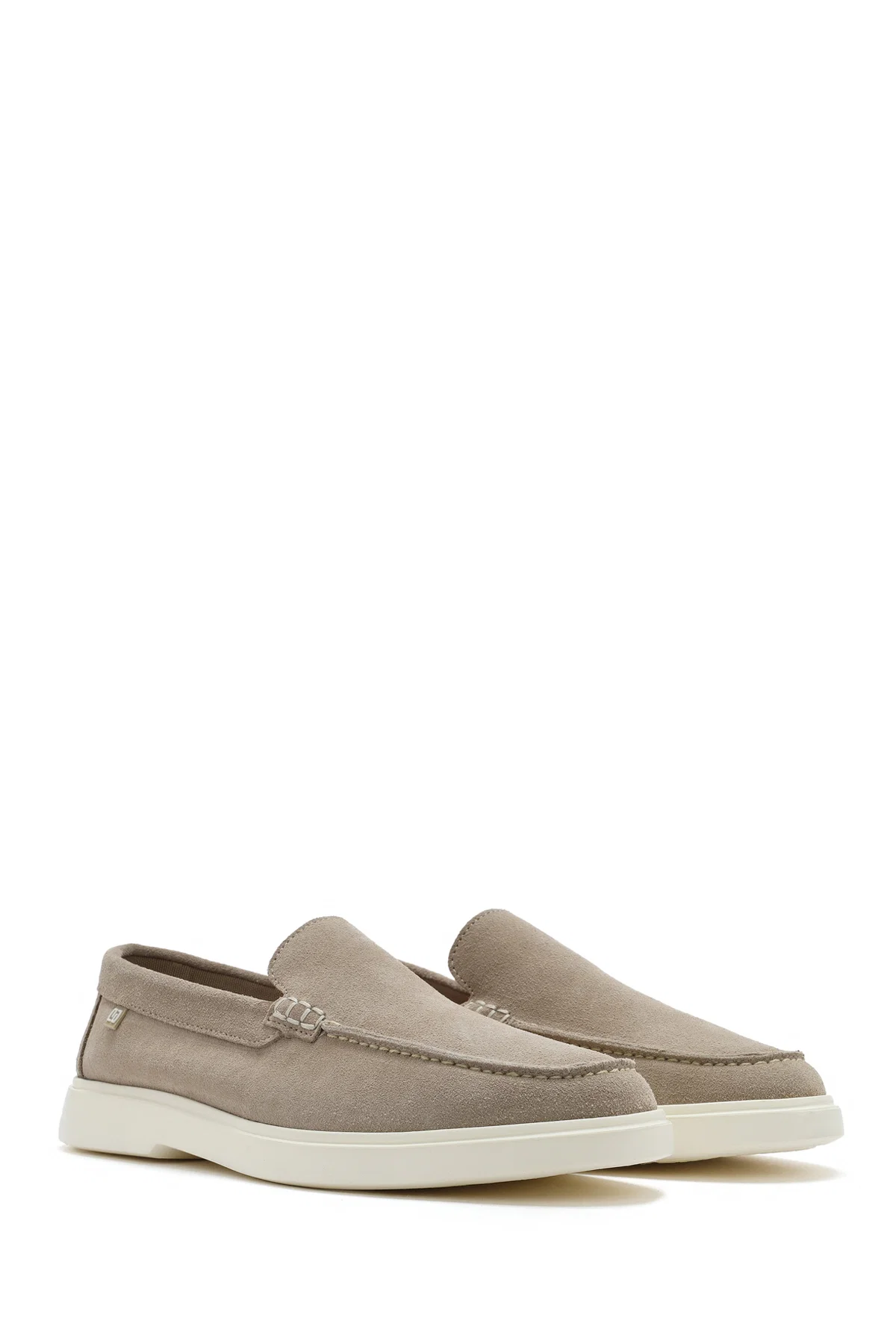 Erkek Bej Süet Deri Casual Loafer - Image 3