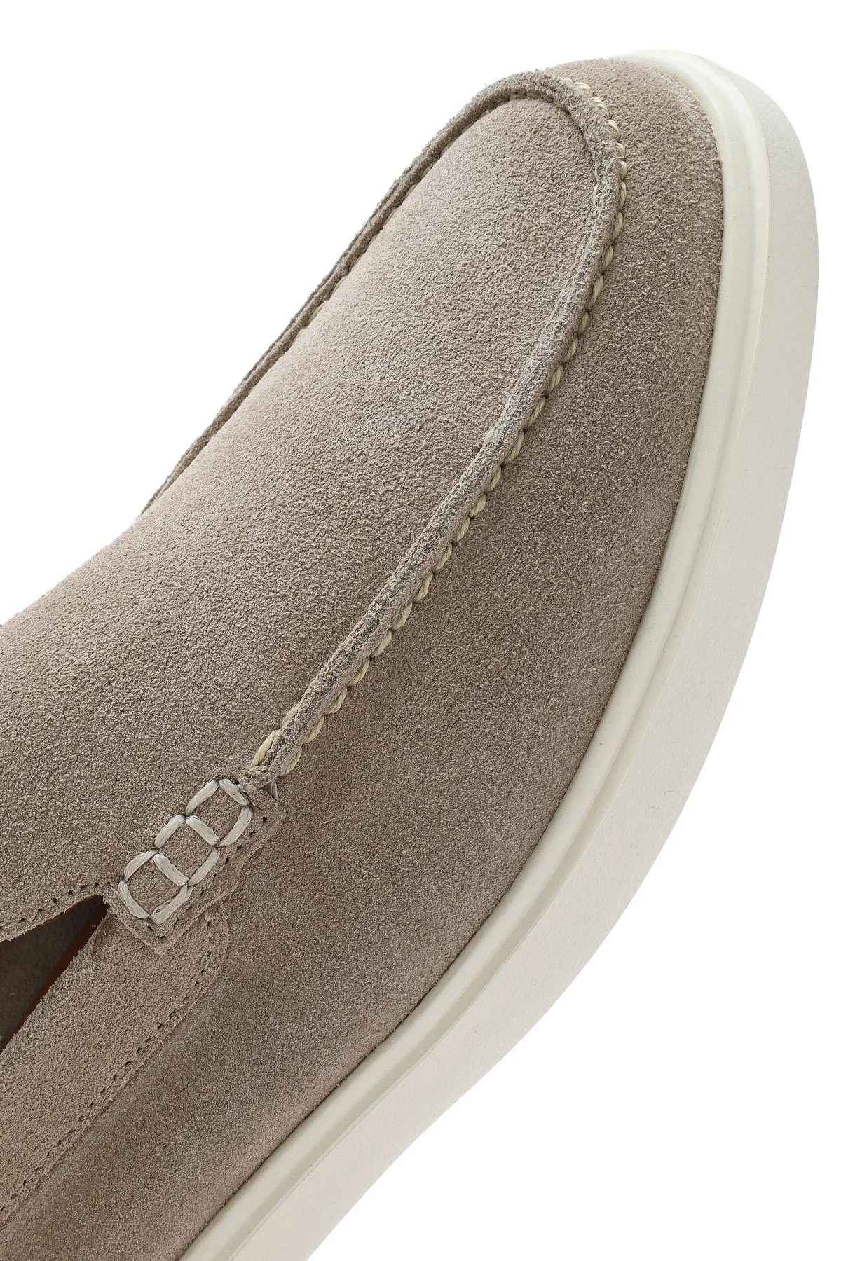 Erkek Bej Süet Deri Casual Loafer - Image 8
