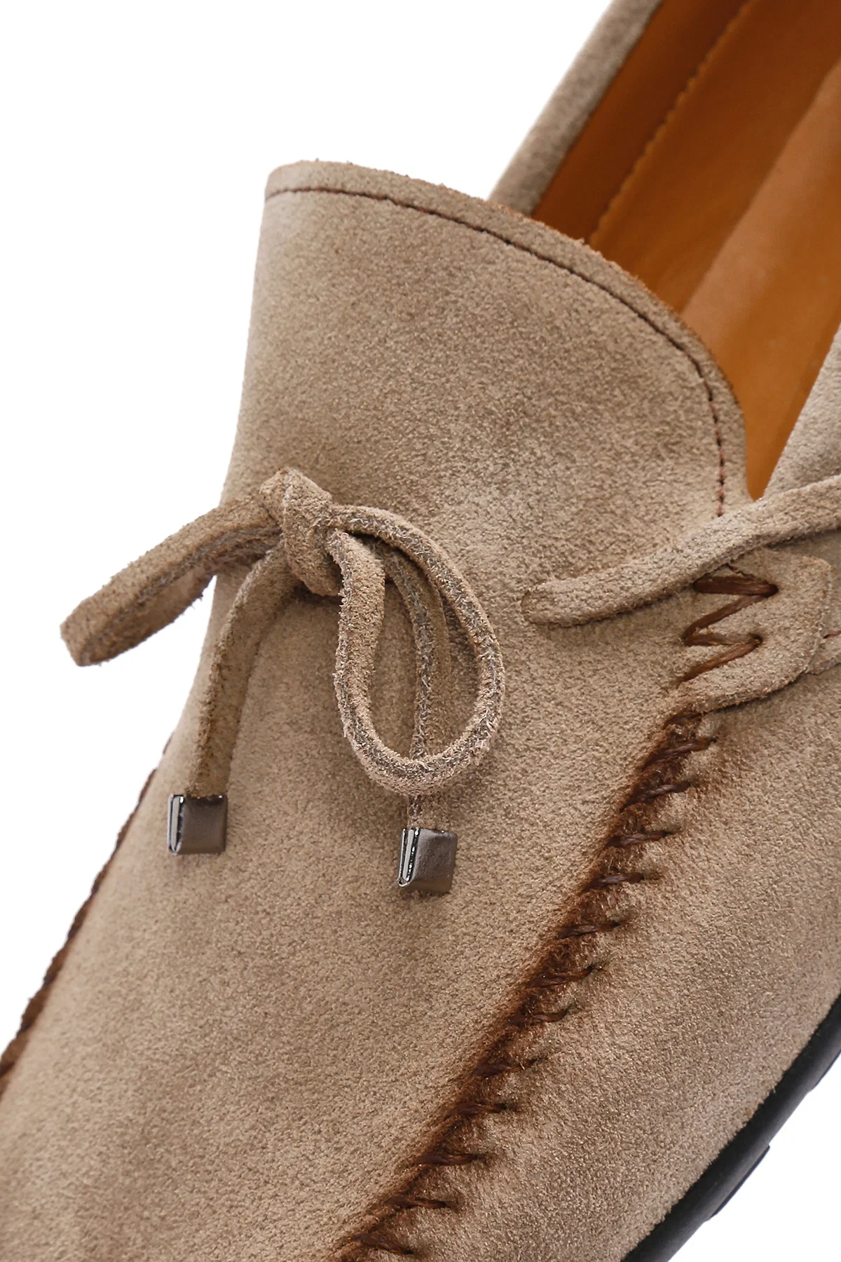 Erkek Bej Süet Deri Casual Loafer - Image 10