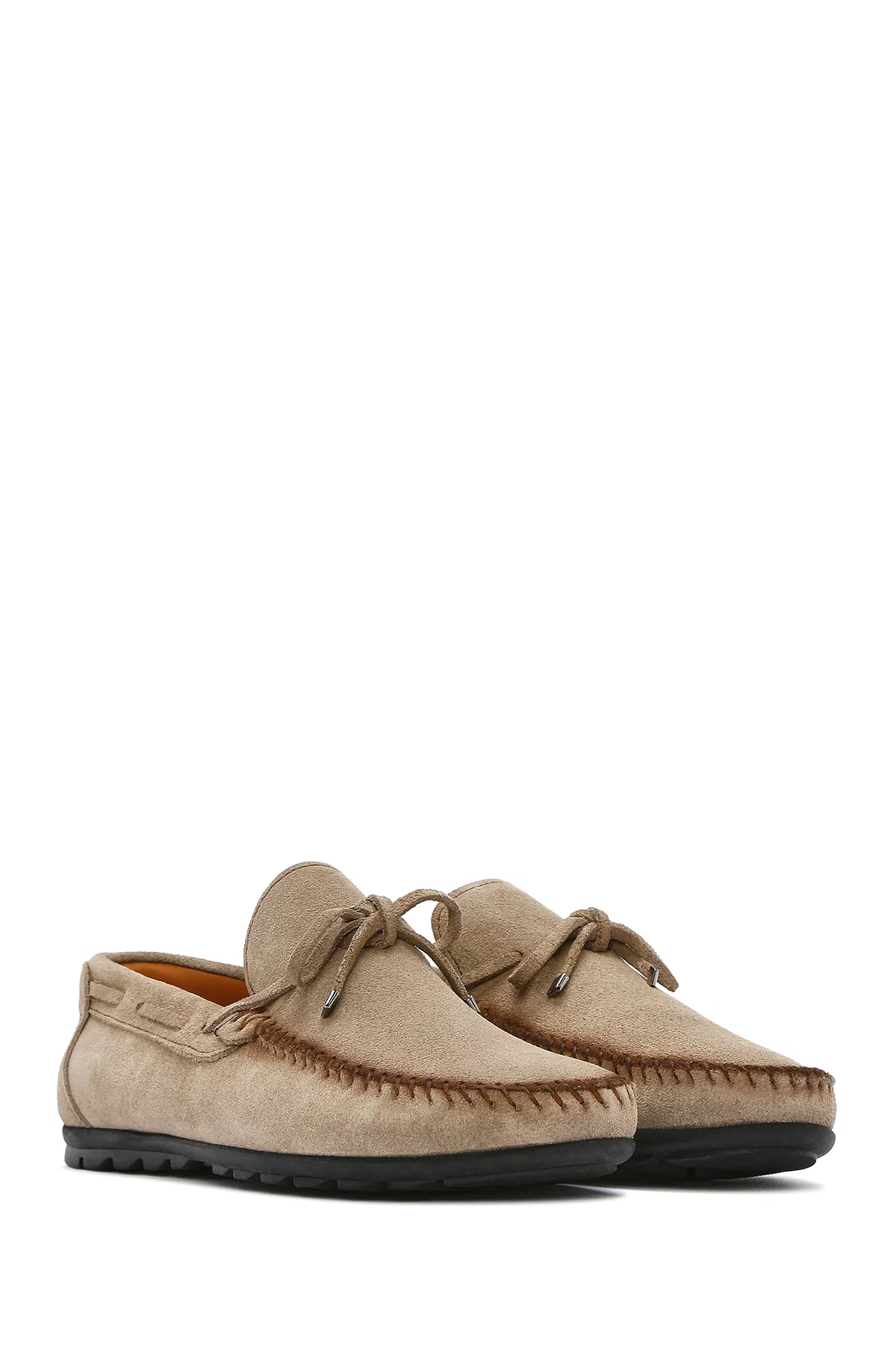 Erkek Bej Süet Deri Casual Loafer - Image 3