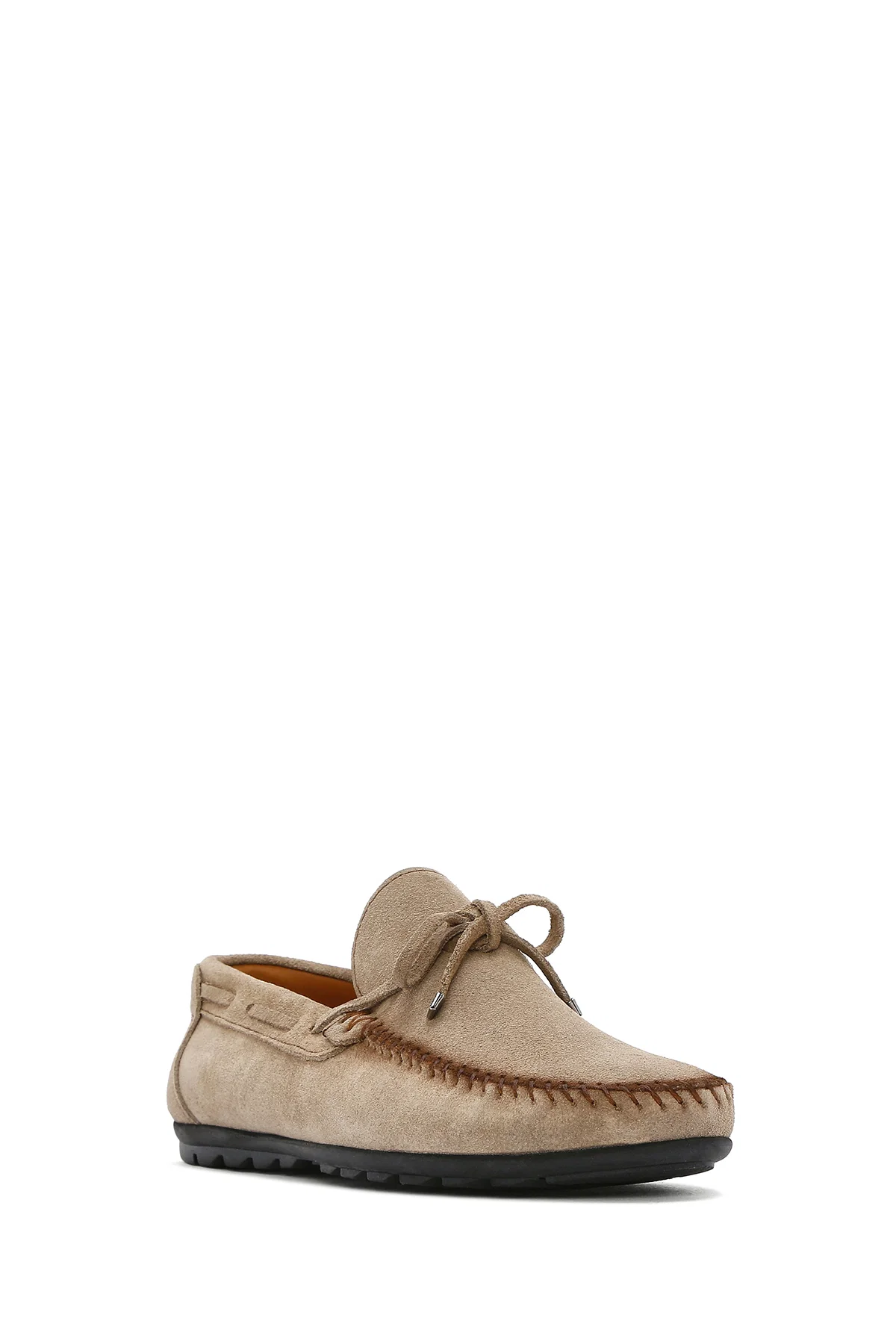 Erkek Bej Süet Deri Casual Loafer - Image 6
