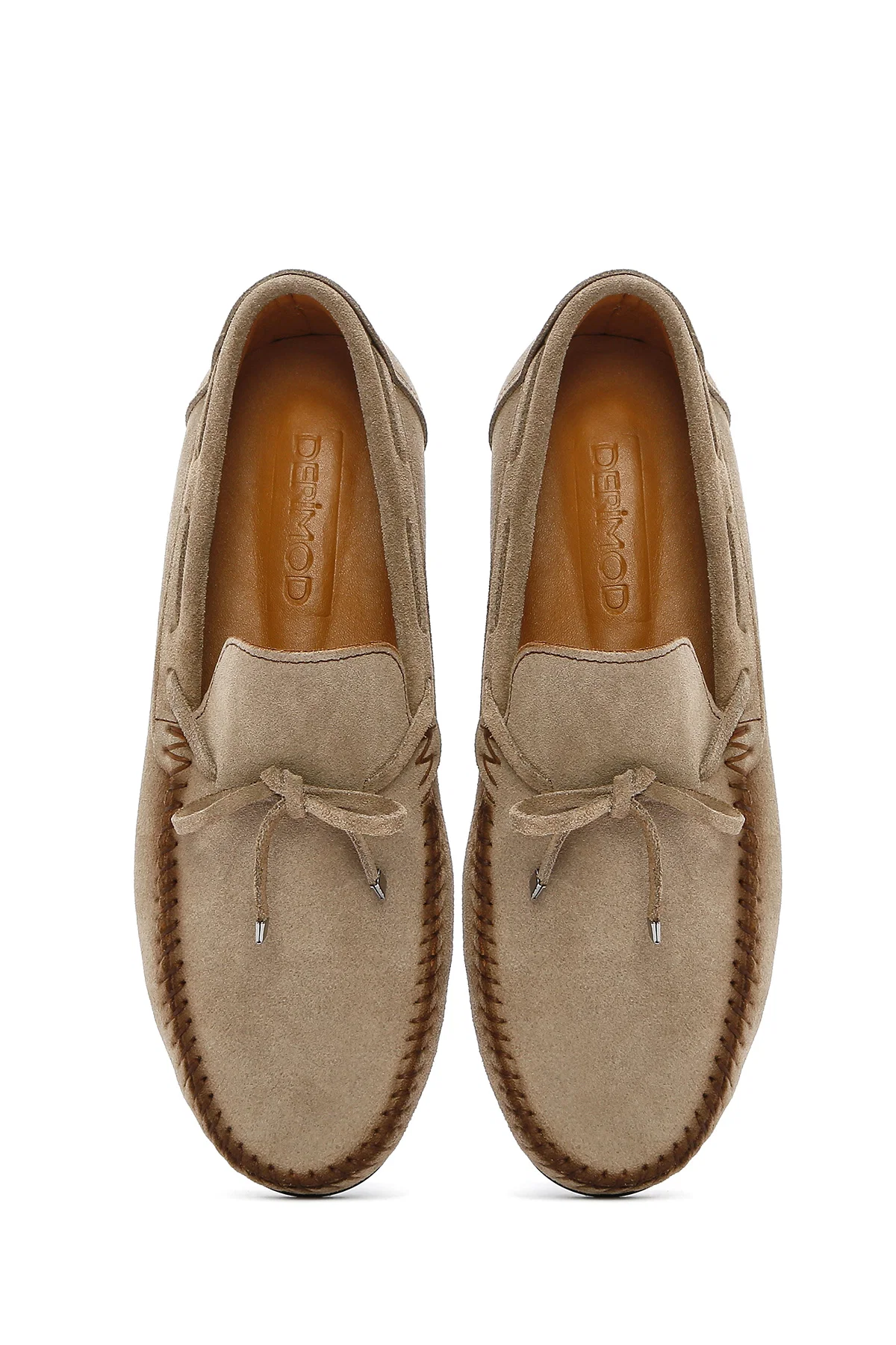 Erkek Bej Süet Deri Casual Loafer - Image 7