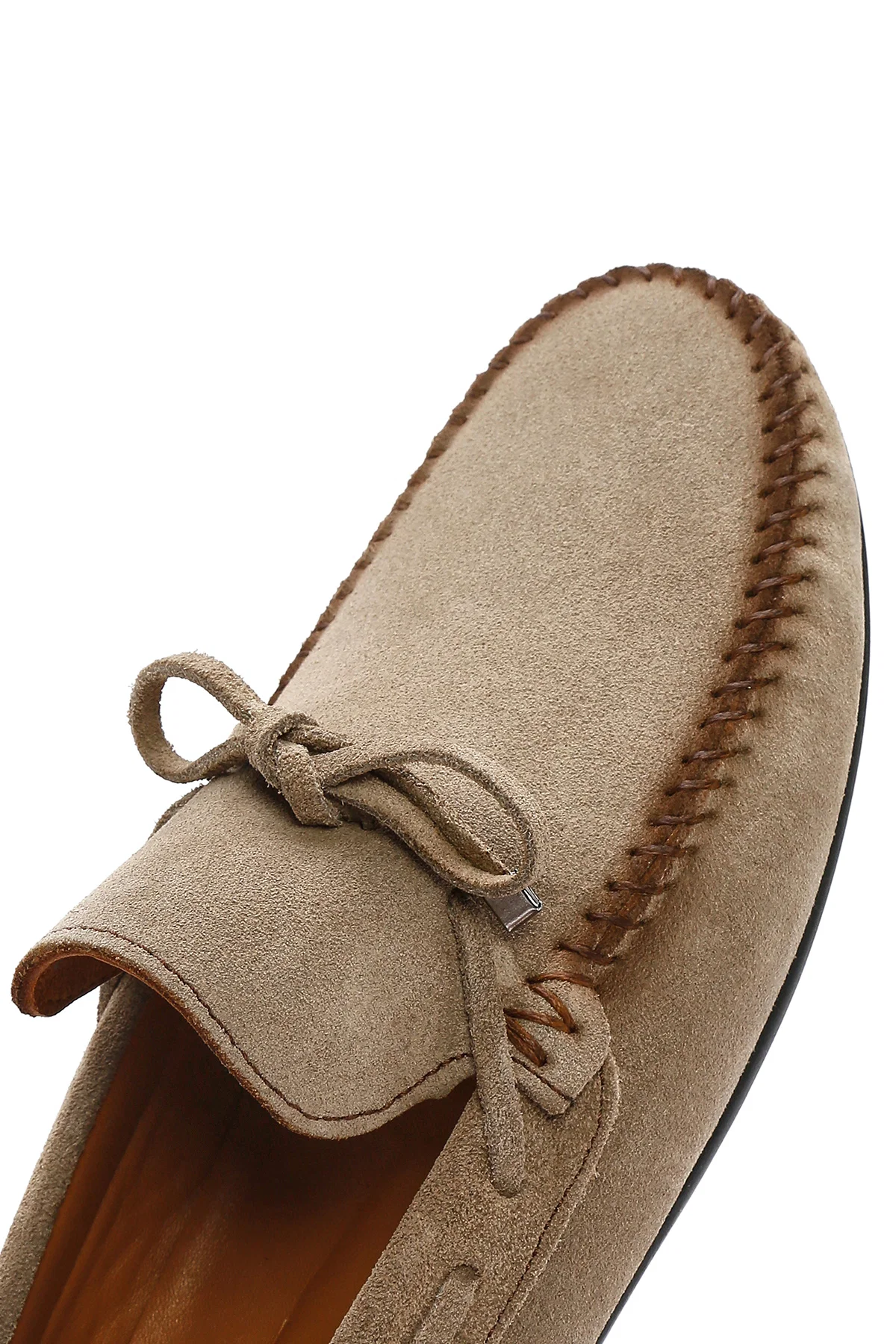 Erkek Bej Süet Deri Casual Loafer - Image 8
