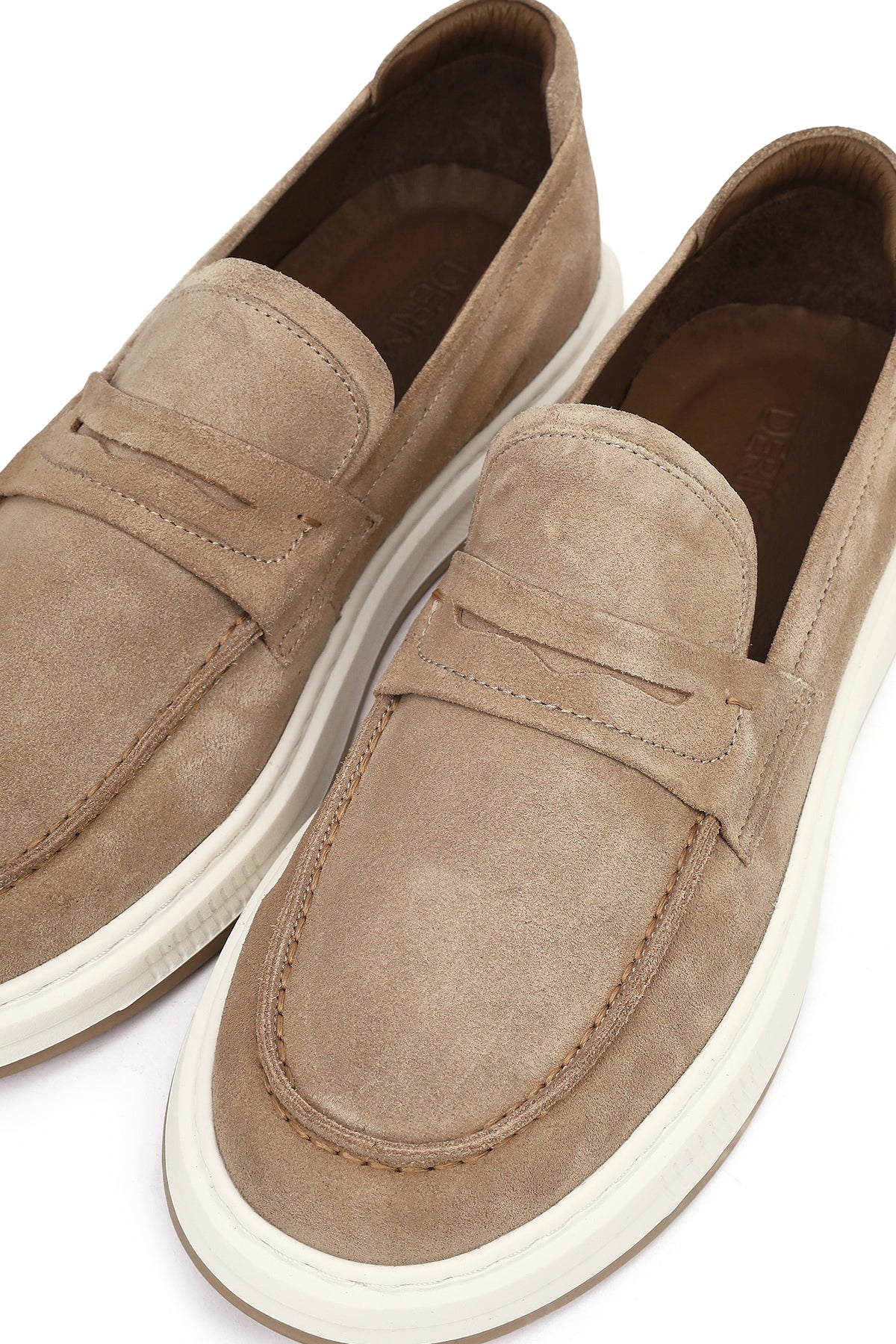 Erkek Bej Süet Deri Casual Loafer - Image 10