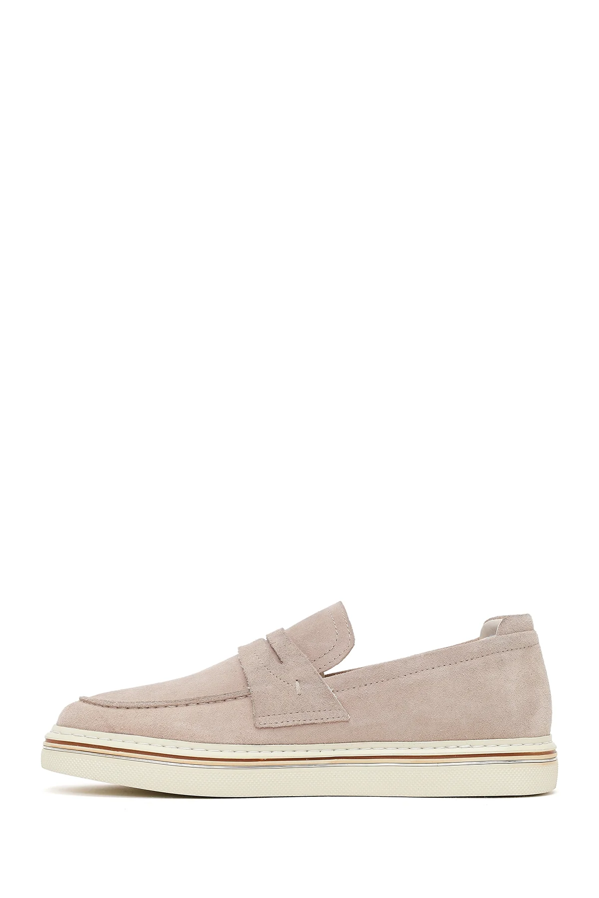 Erkek Bej Süet Deri Casual Loafer - Image 3