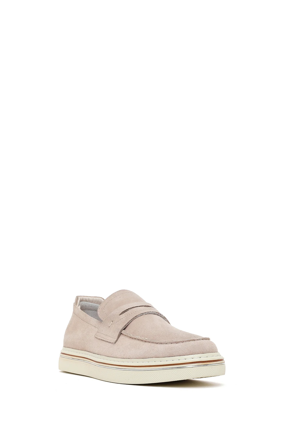Erkek Bej Süet Deri Casual Loafer - Image 7