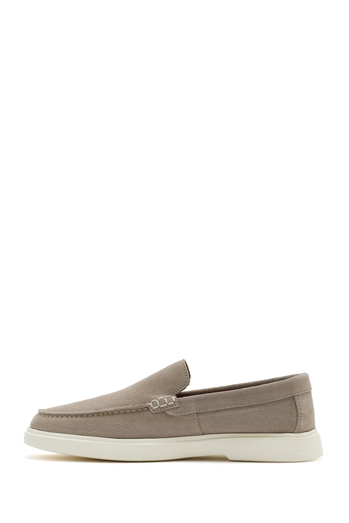 Erkek Bej Süet Deri Casual Loafer - Image 3