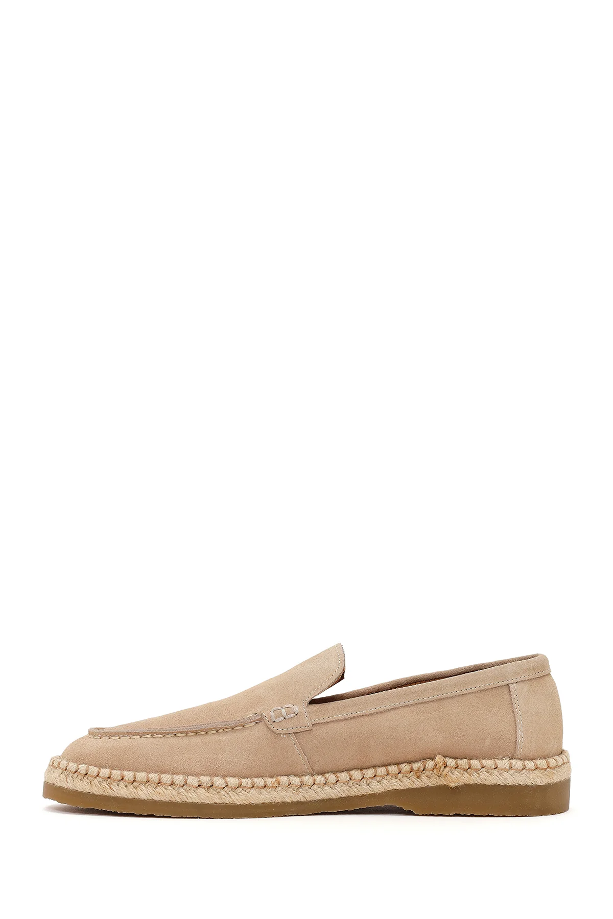 Erkek Bej Süet Deri Casual Loafer - Image 4