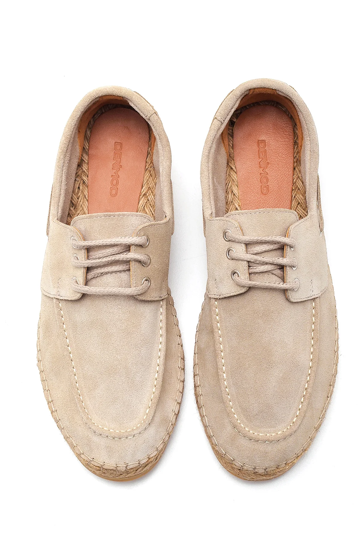 Erkek Bej Süet Deri Espadril - Image 7
