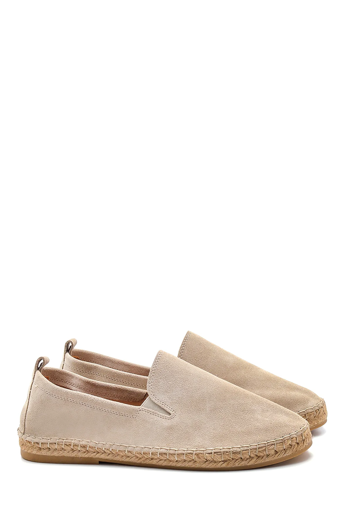 Erkek Bej Süet Deri Espadril - Image 3