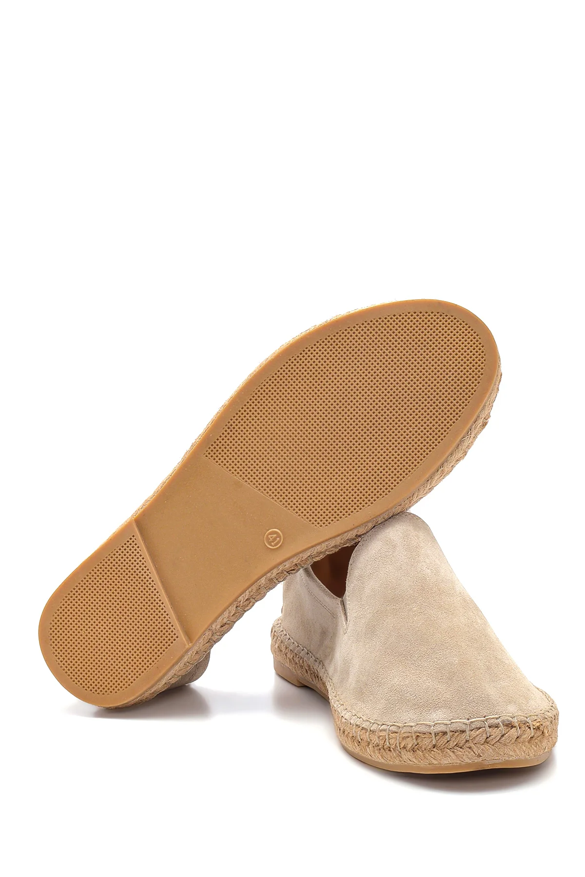 Erkek Bej Süet Deri Espadril - Image 4