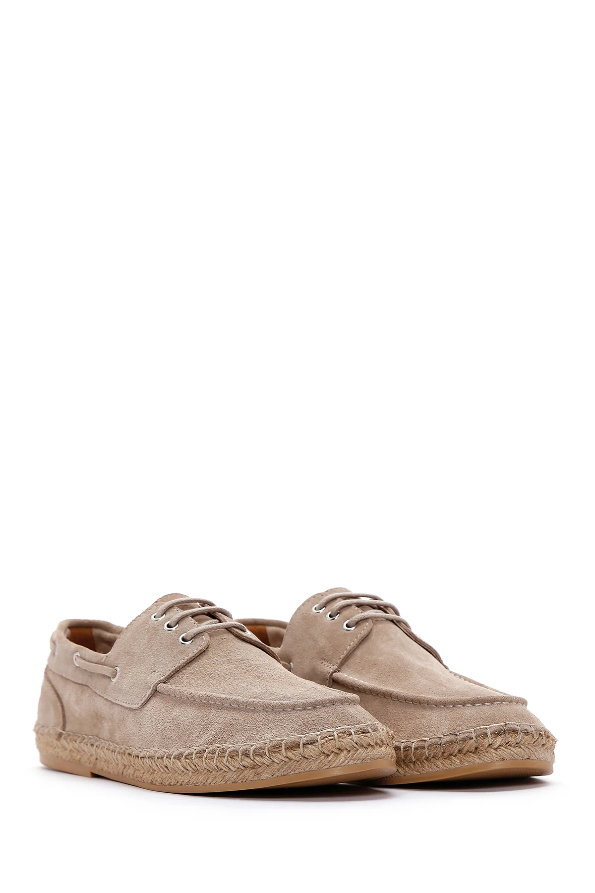 Erkek Bej Süet Deri Espadril - Image 4