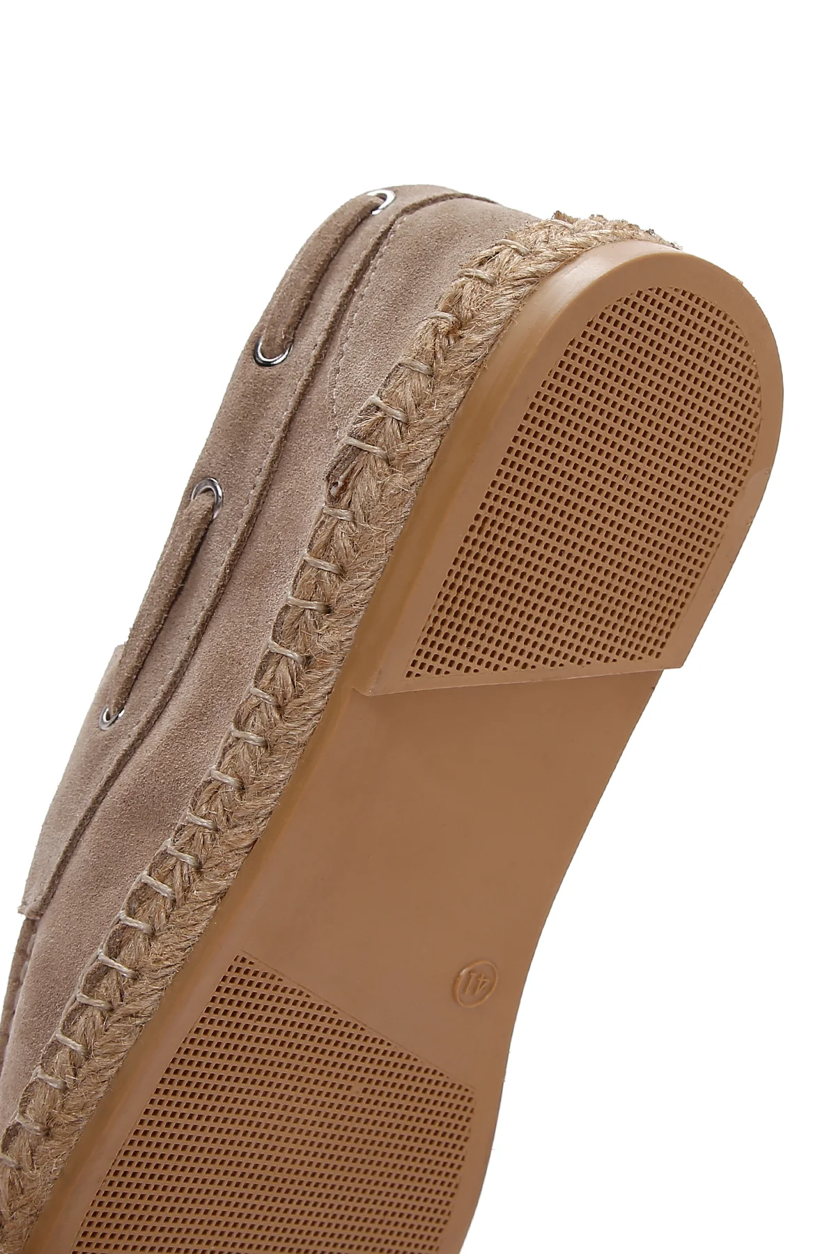 Erkek Bej Süet Deri Espadril - Image 8