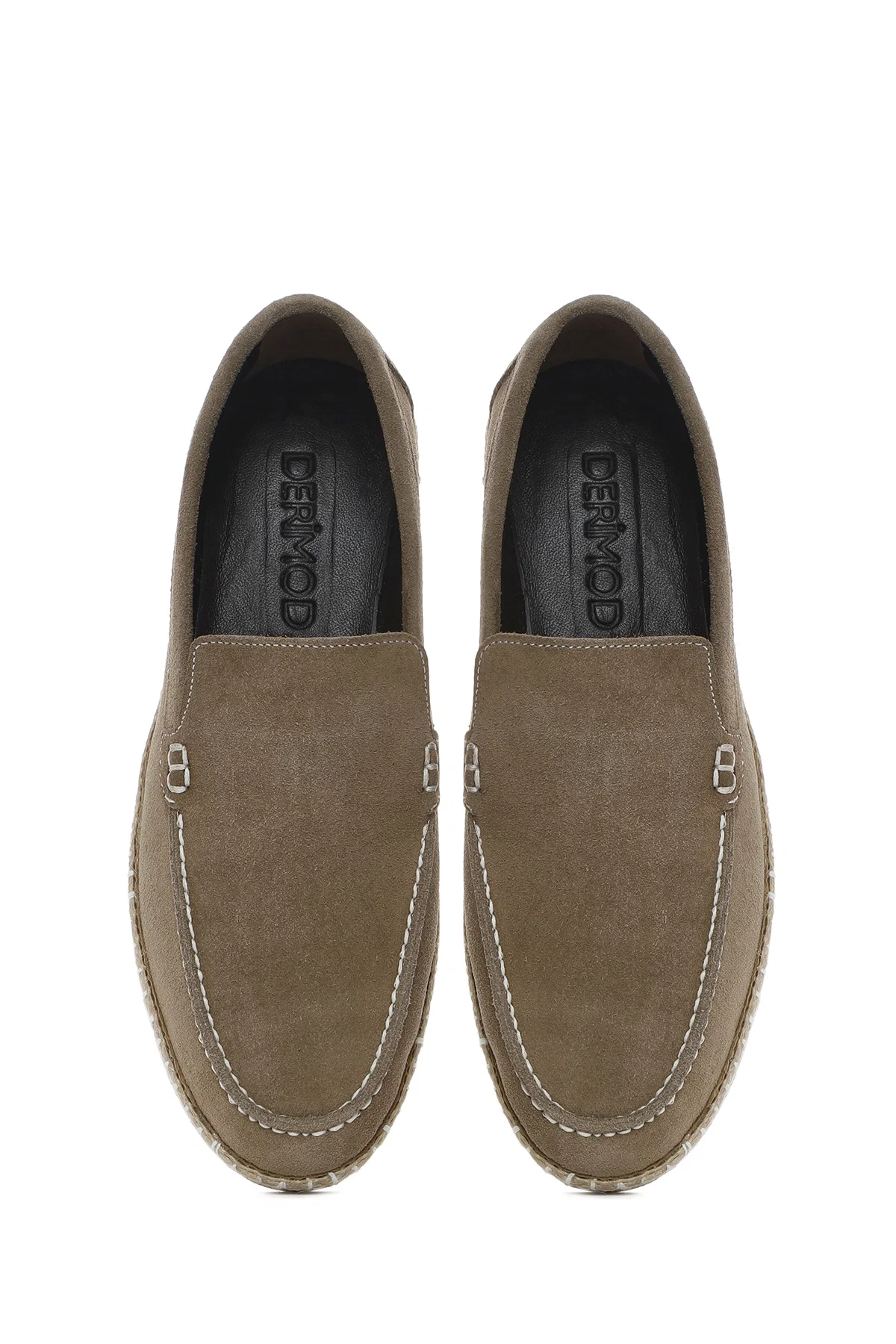 Erkek Bej Süet Deri Espadril - Image 7