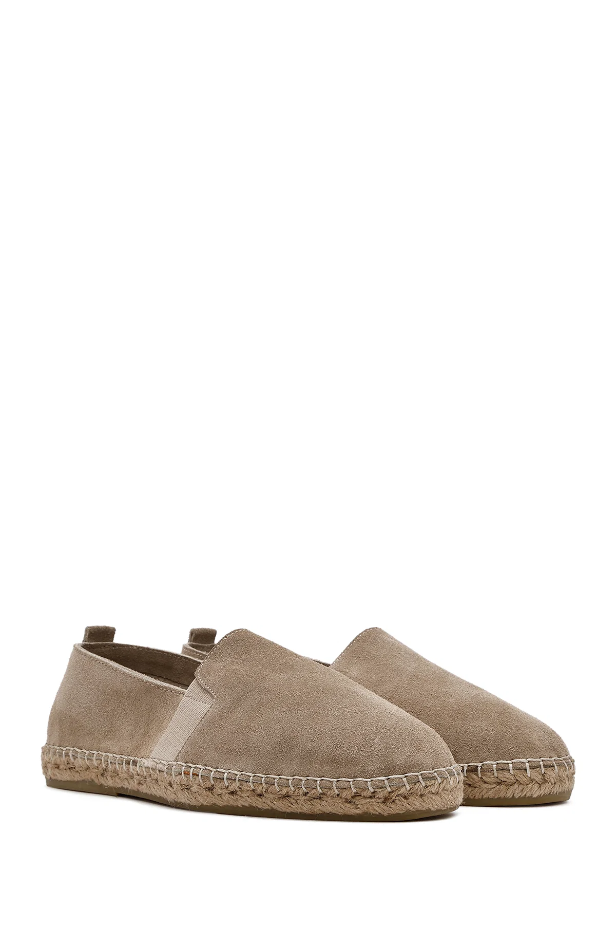 Erkek Bej Süet Deri Espadril - Image 3