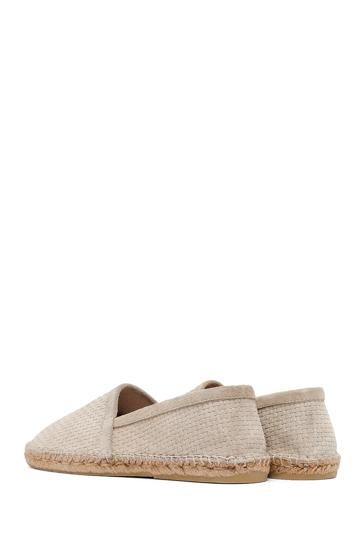 Erkek Bej Süet Deri Espadril - Image 5