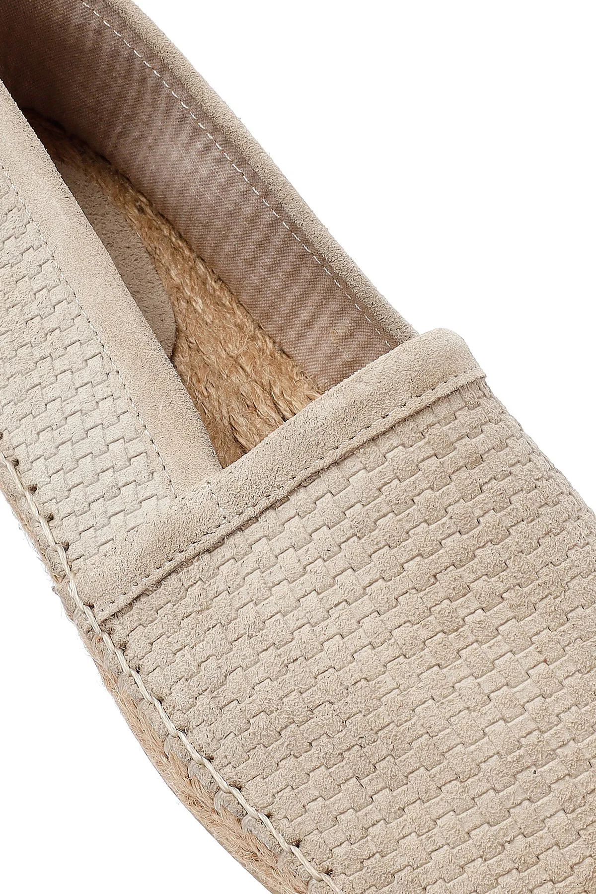 Erkek Bej Süet Deri Espadril - Image 9