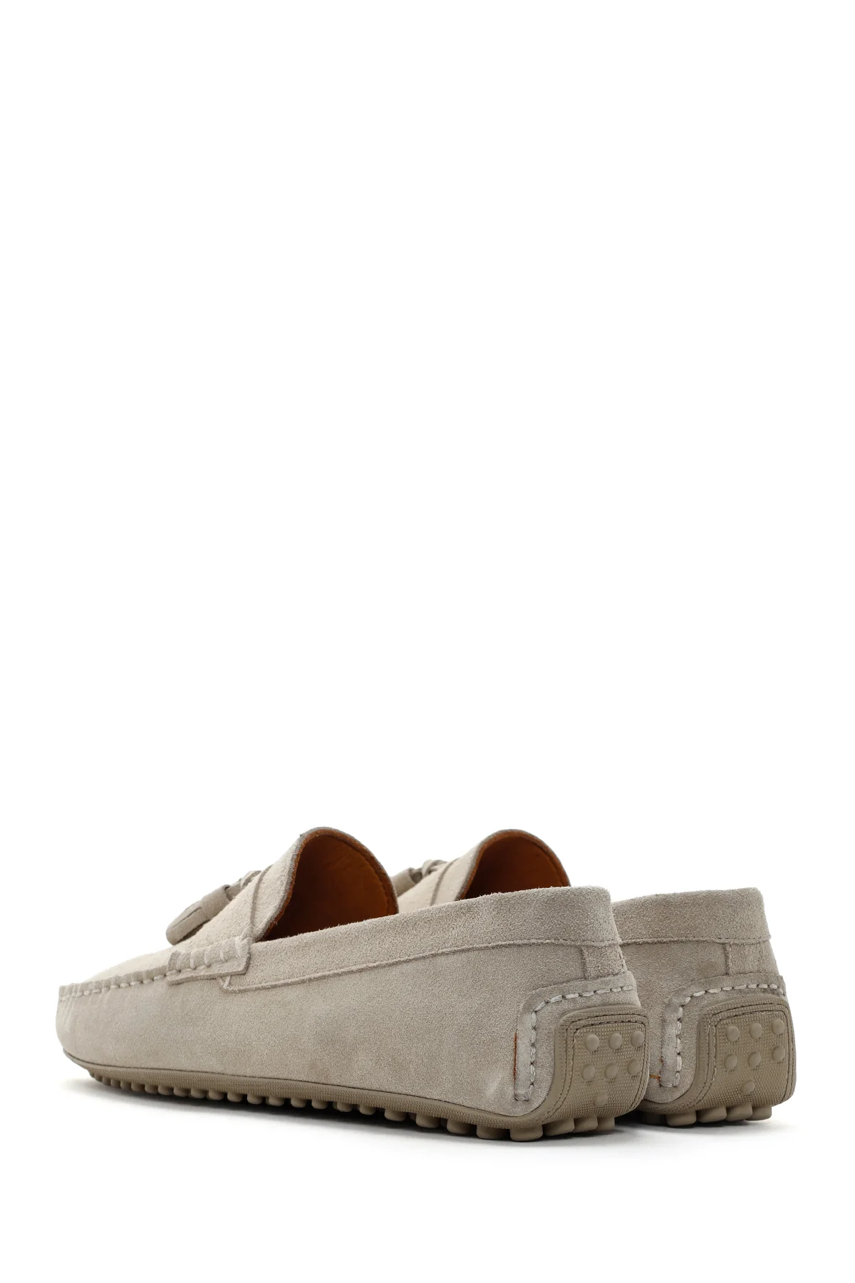 Erkek Bej Süet Deri Loafer - Image 5