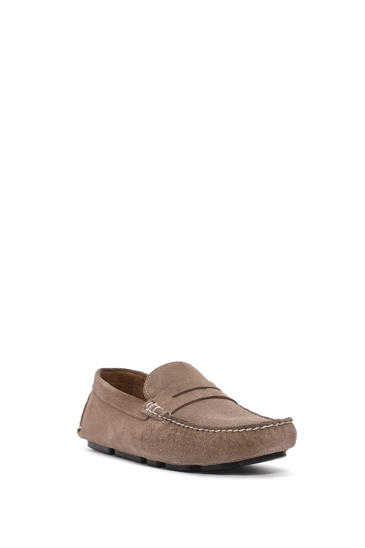 Erkek Bej Süet Deri Loafer - Image 6