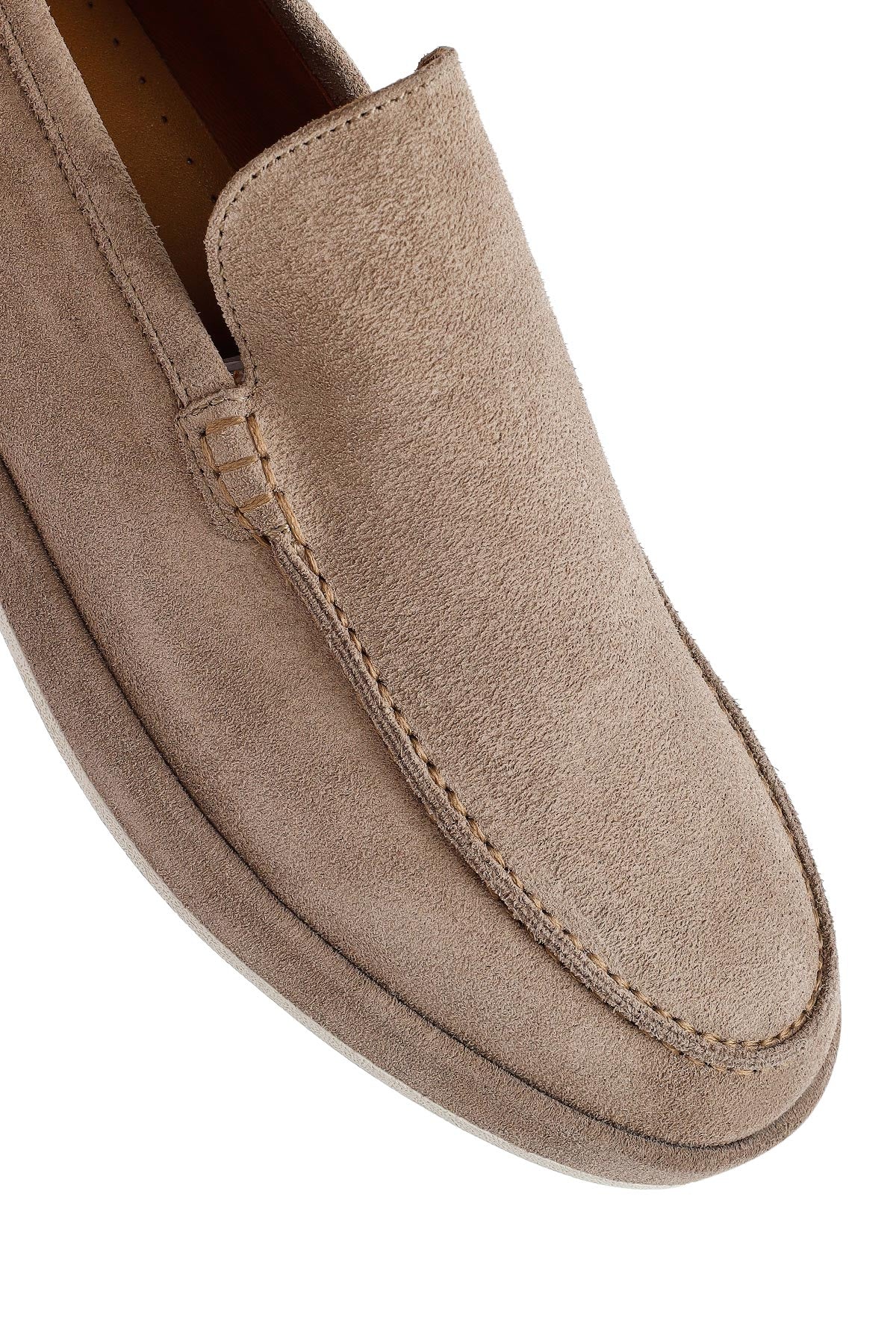 Erkek Bej Süet Deri Loafer - Image 10