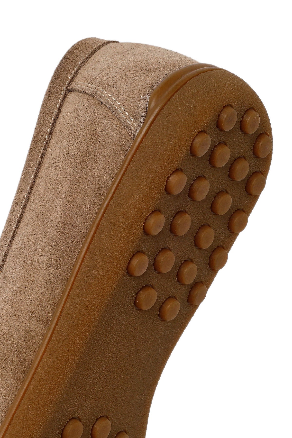 Erkek Bej Süet Deri Loafer - Image 8