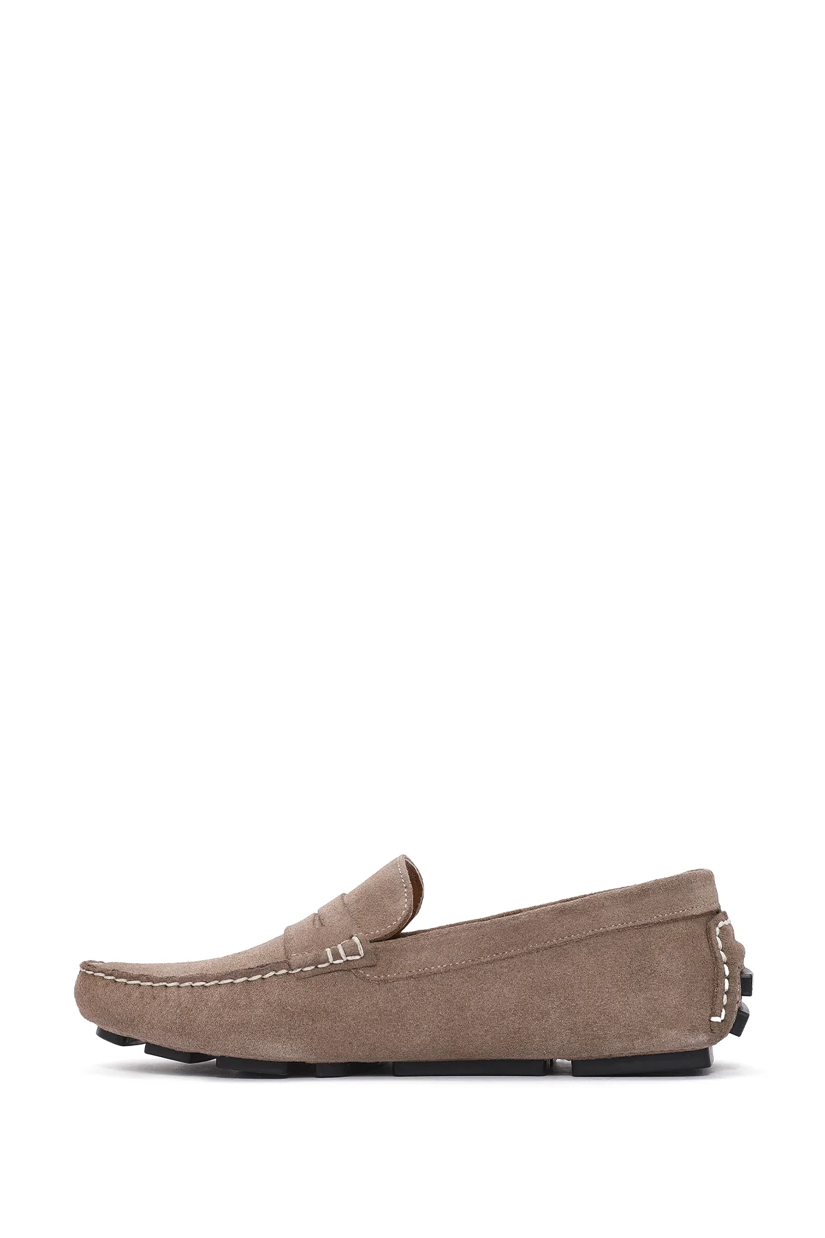 Erkek Bej Süet Deri Loafer - Image 3