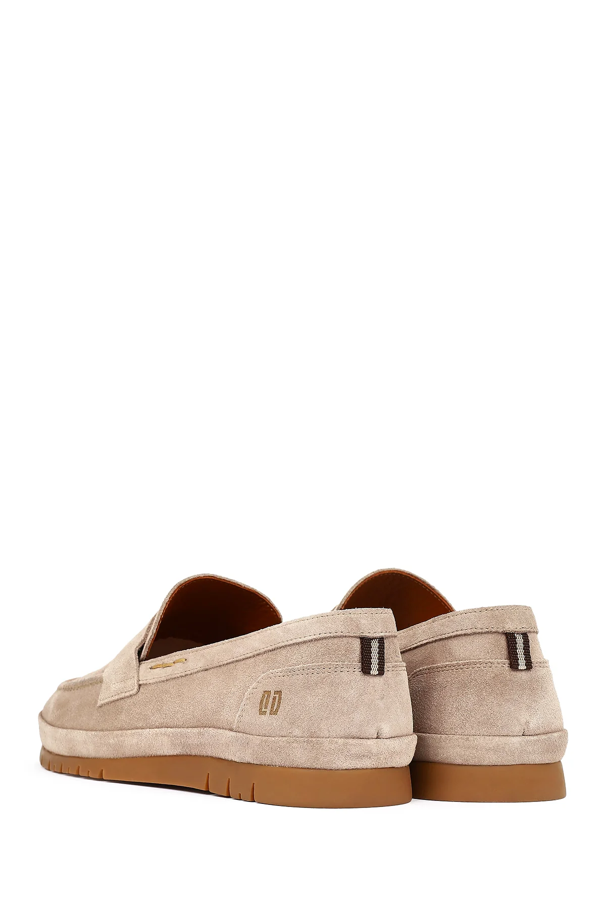 Erkek Bej Süet Deri Loafer - Image 6