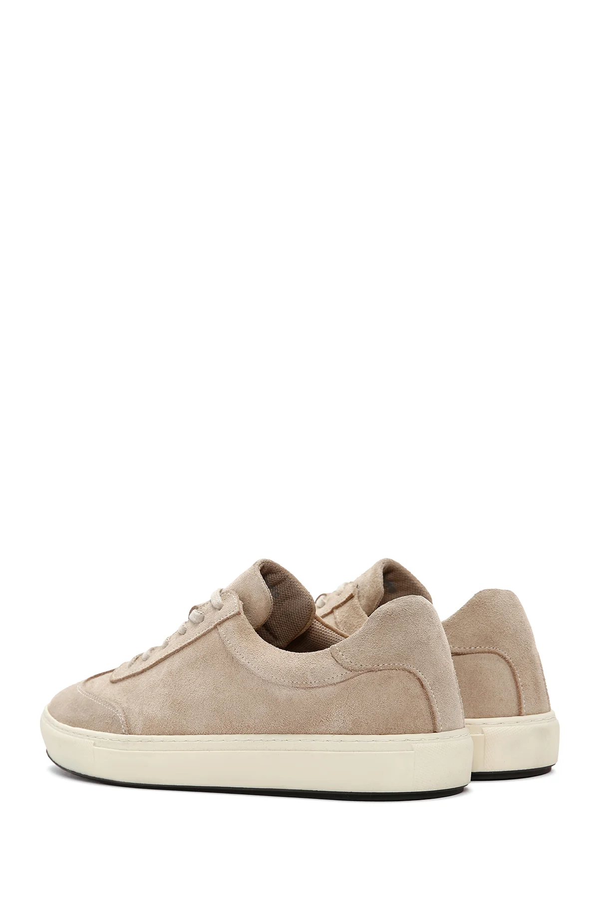 Erkek Bej Süet Deri Sneaker - Image 5