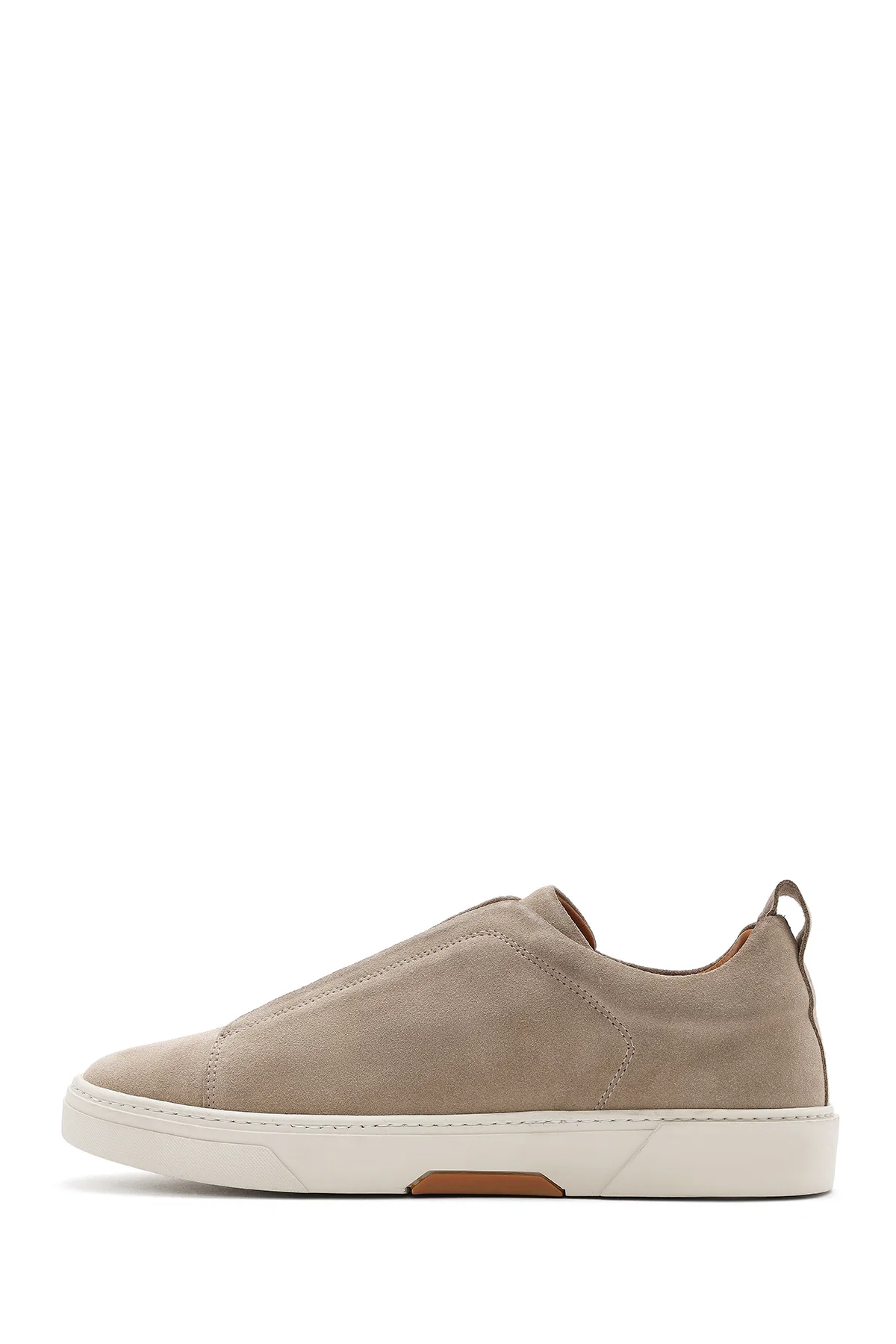 Erkek Bej Süet Deri Sneaker - Image 2