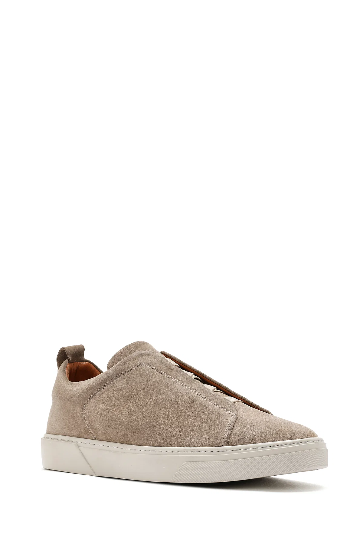 Erkek Bej Süet Deri Sneaker - Image 6