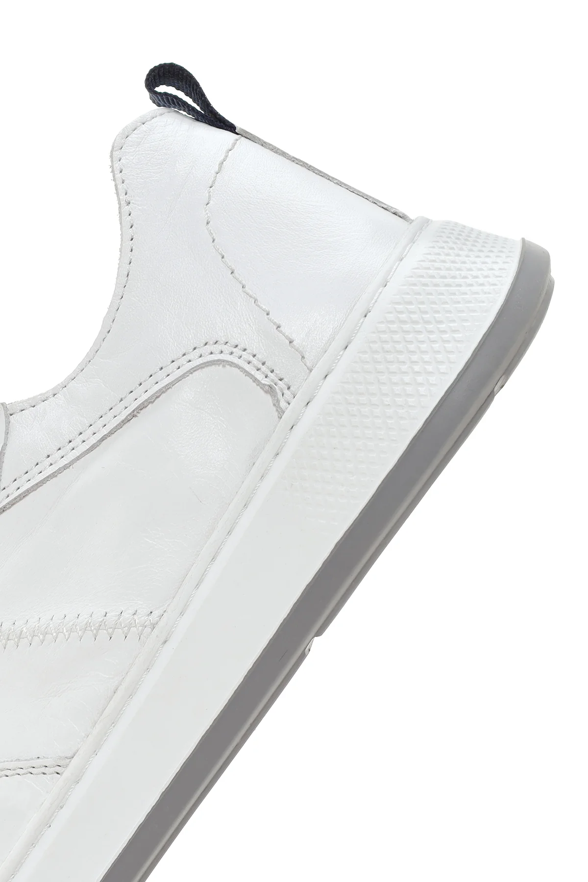 Erkek Beyaz Bağcıklı Deri Sneaker - Image 10
