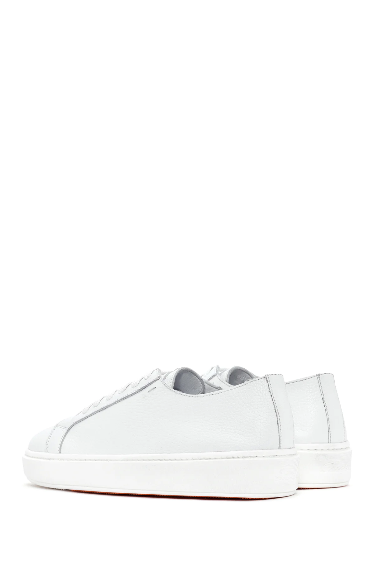 Erkek Beyaz Bağcıklı Deri Sneaker - Image 5