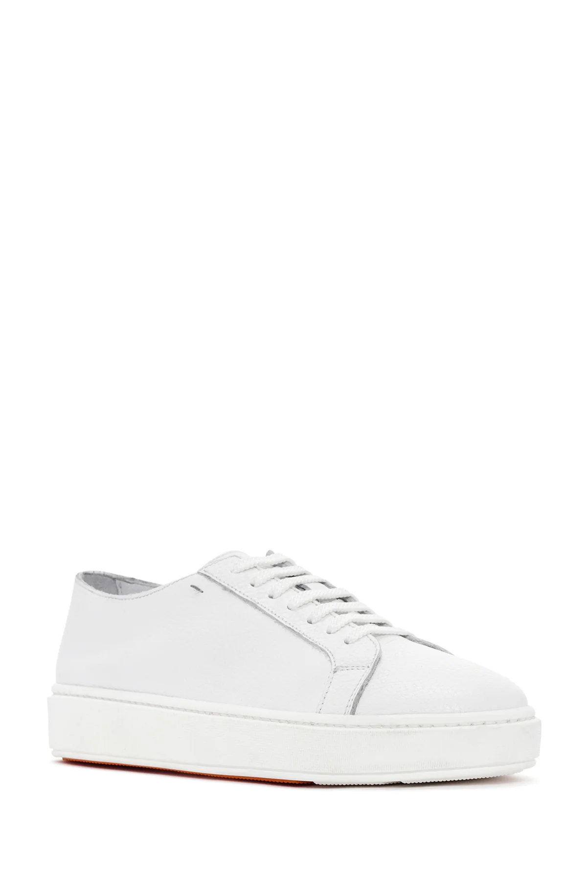 Erkek Beyaz Bağcıklı Deri Sneaker - Image 6