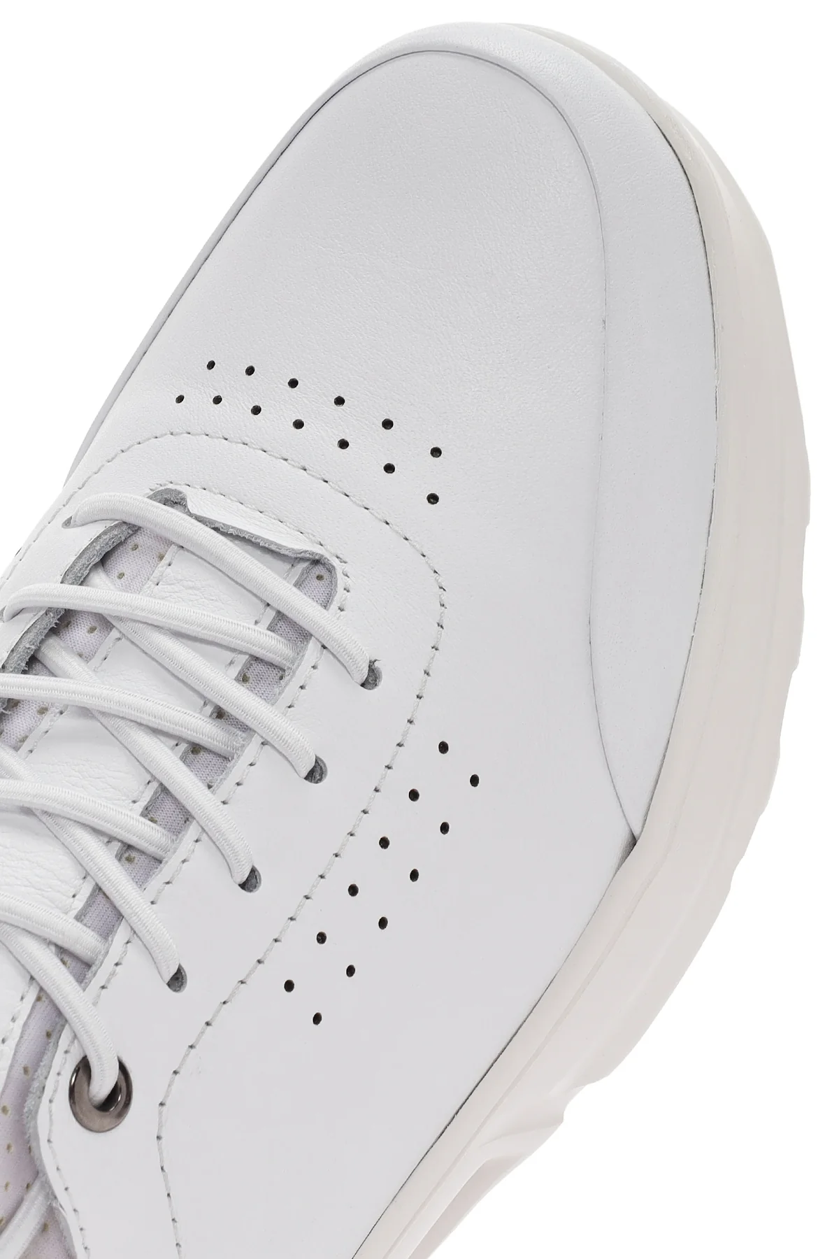 Erkek Beyaz Bağcıklı Deri Sneaker - Image 11