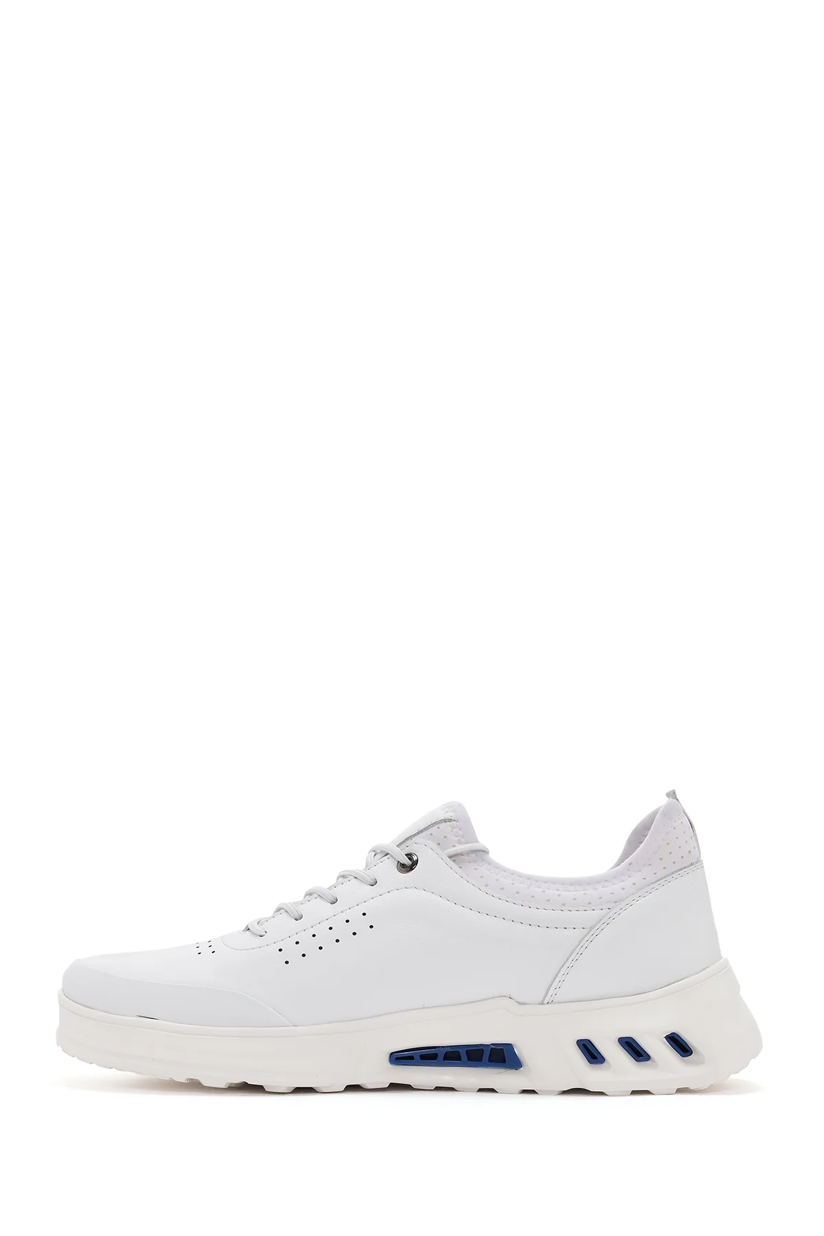 Erkek Beyaz Bağcıklı Deri Sneaker - Image 2