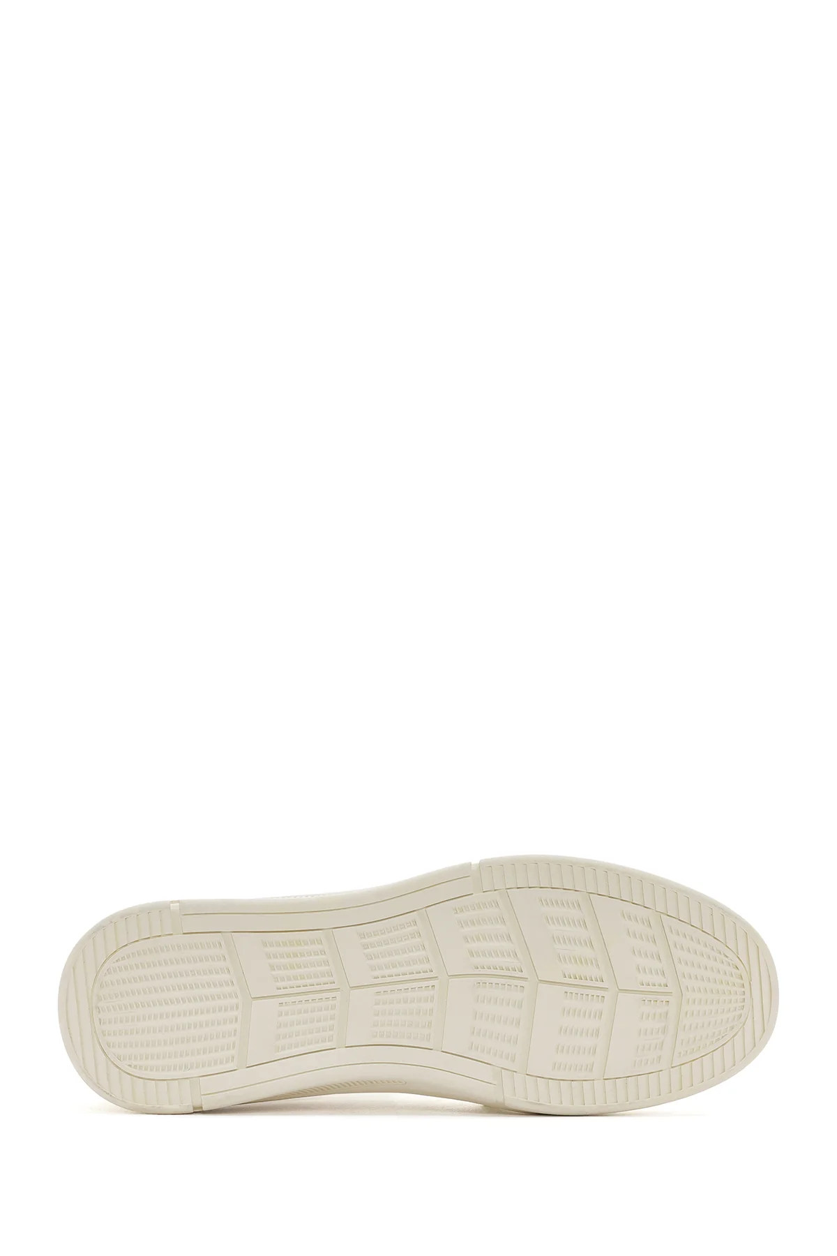 Erkek Beyaz Bağcıklı Deri Sneaker - Image 4