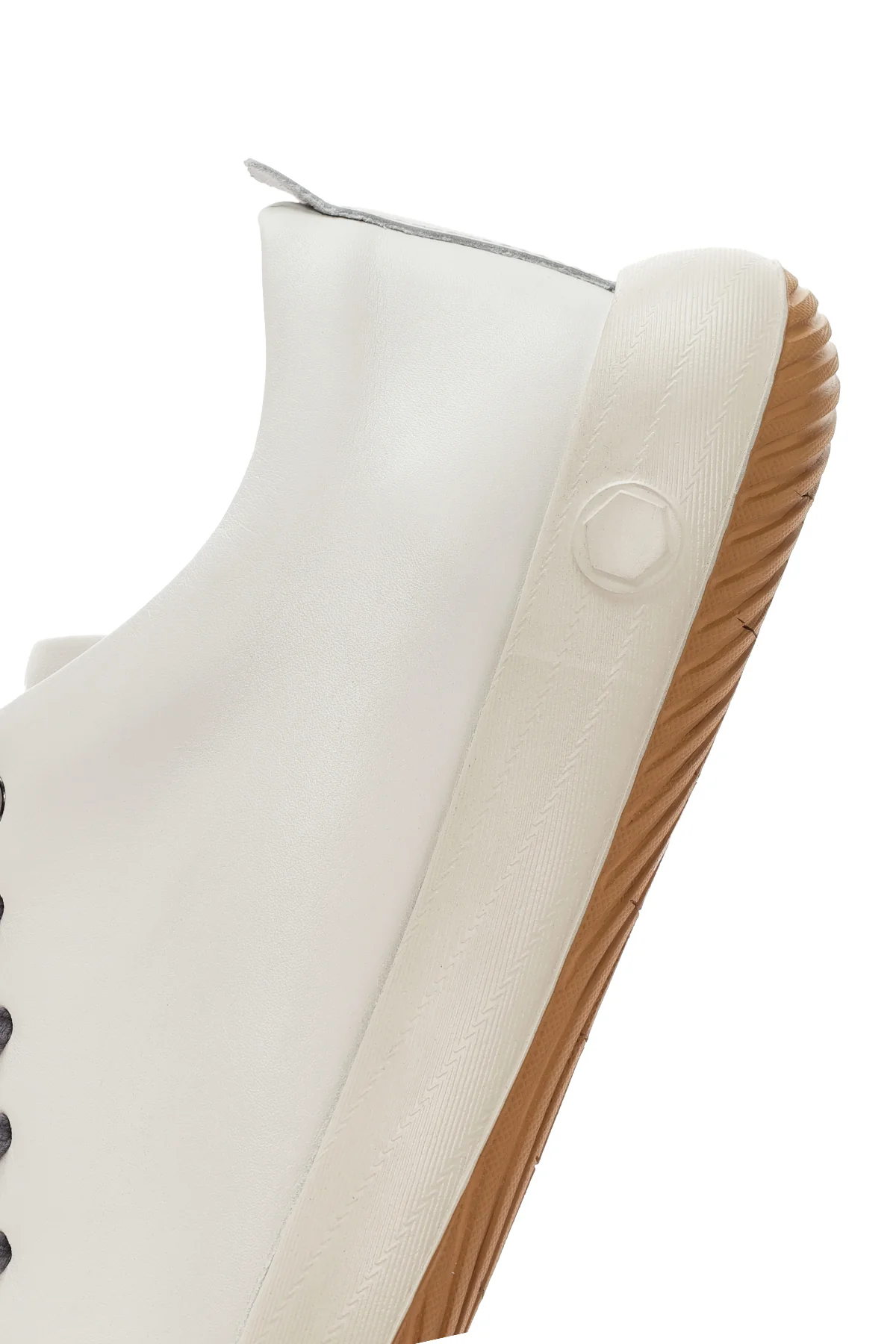 Erkek Beyaz Bağcıklı Deri Sneaker - Image 8