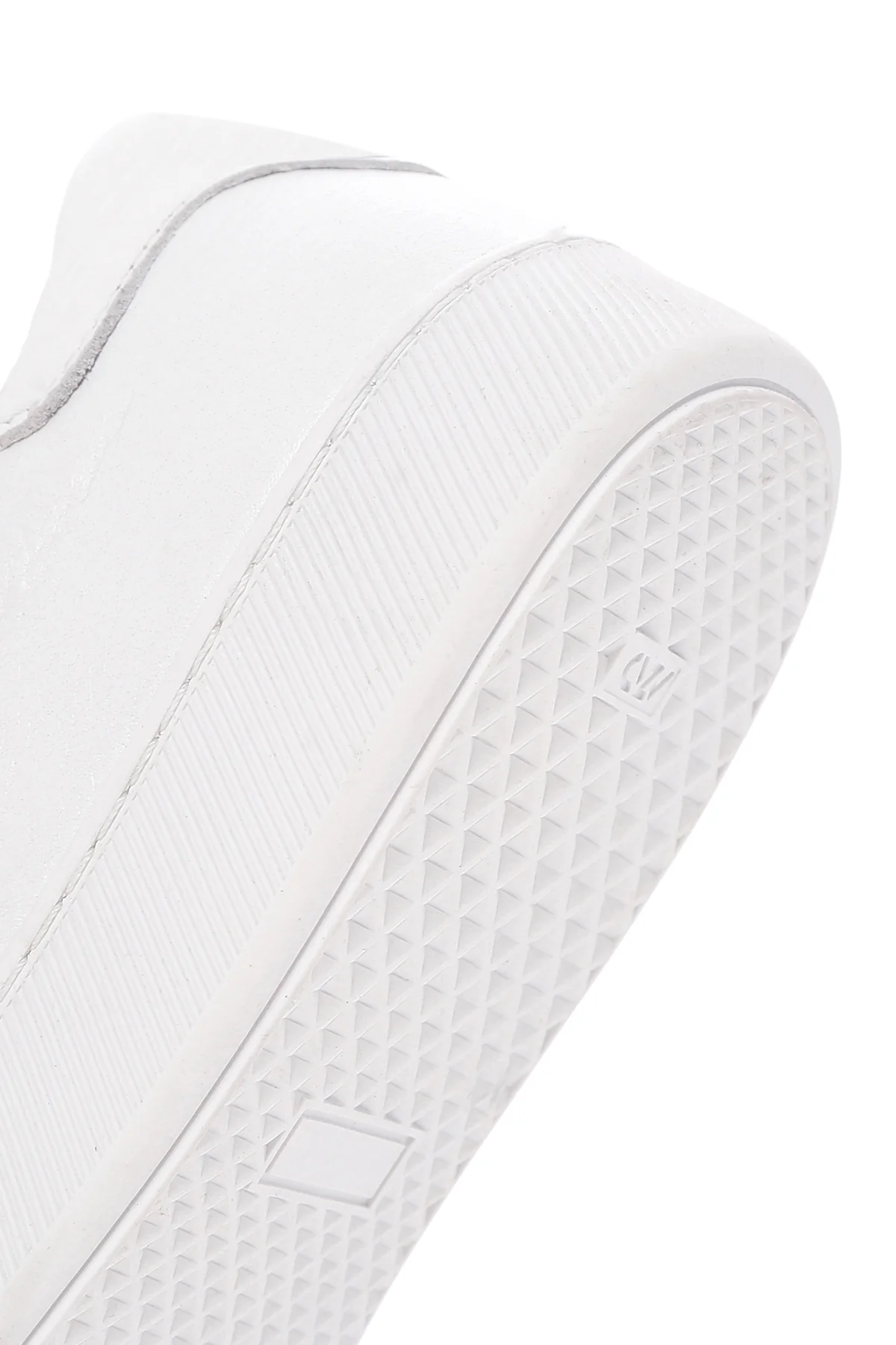 Erkek Beyaz Bağcıklı Deri Sneaker - Image 8